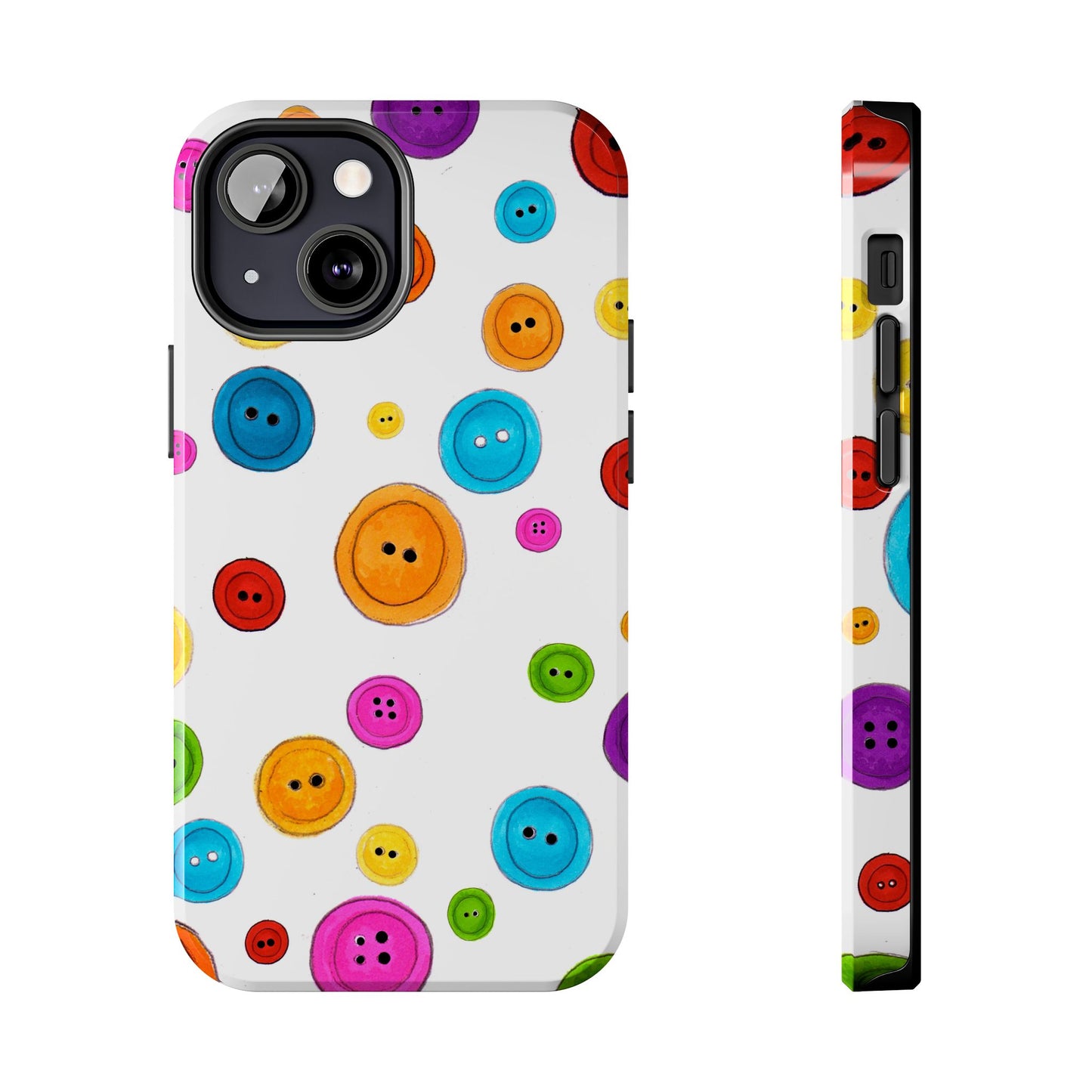 Button Dots White Phone Case