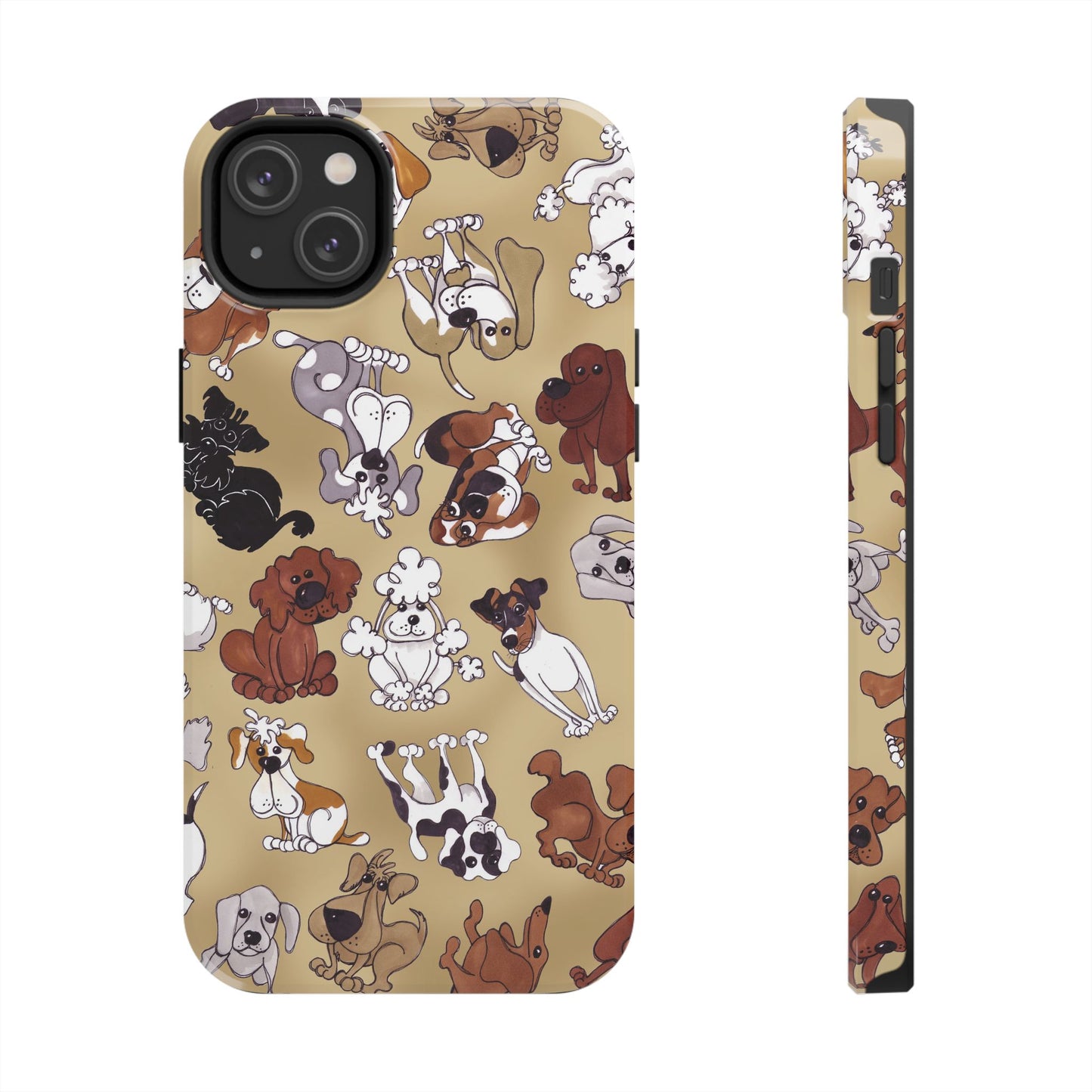 Tossed Doggies Tan Phone Case