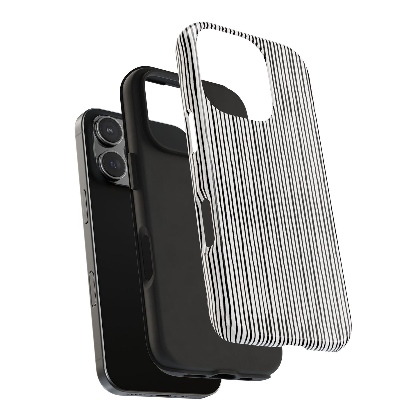 Quirky Pin Stripe White / Black Phone Case