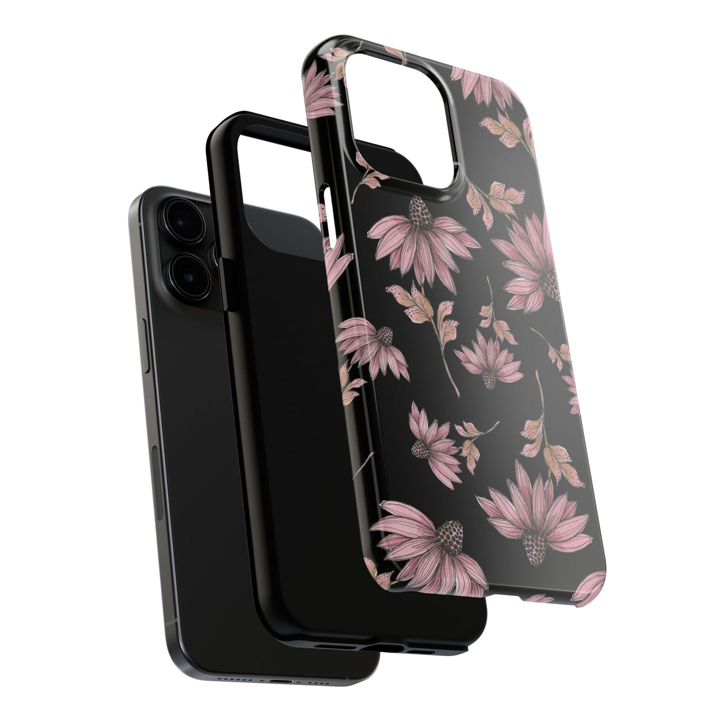 Wild Cone Flowers Black Phone Case