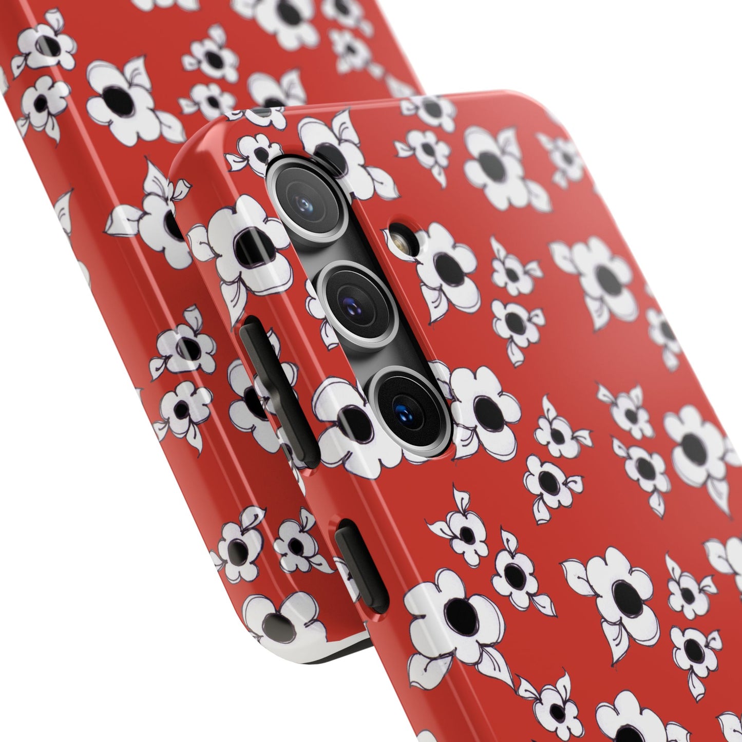 Daisy Cluster Red / Black Phone Case