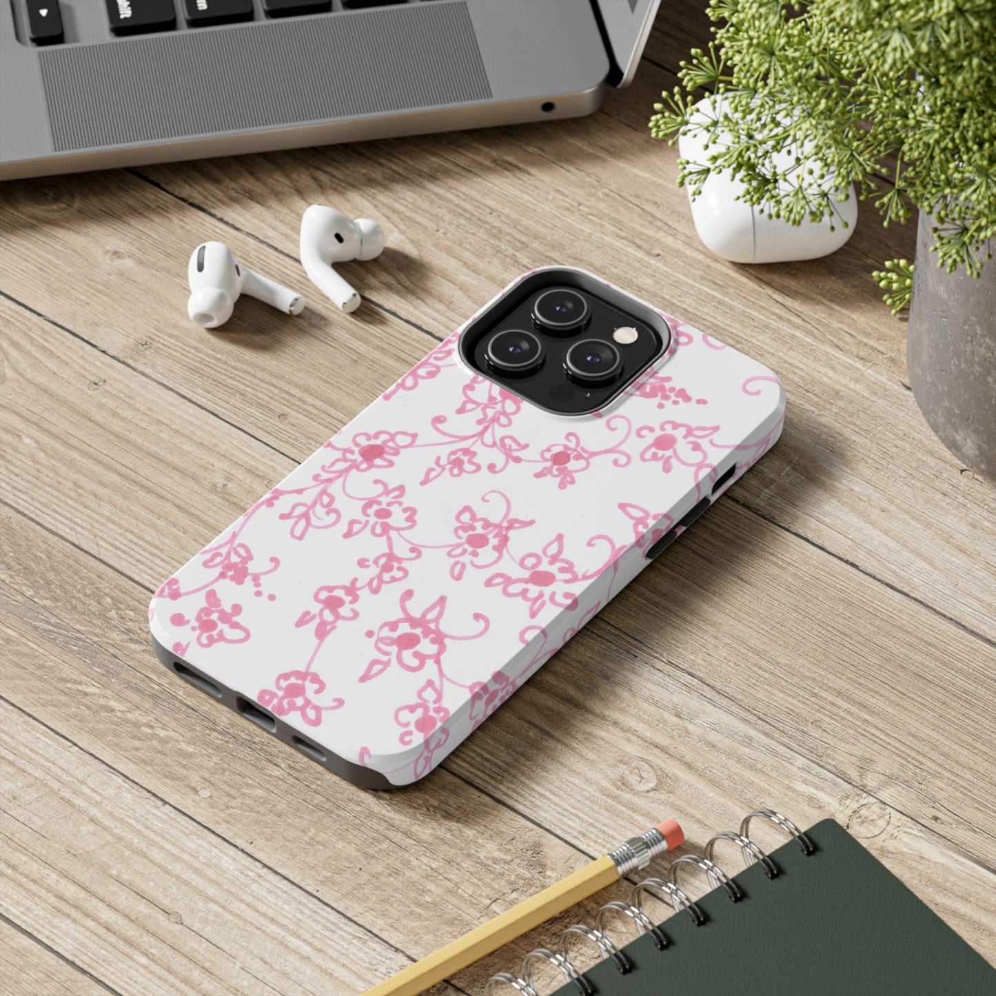 Juliette Ladies White / Pink Flowers Phone Case