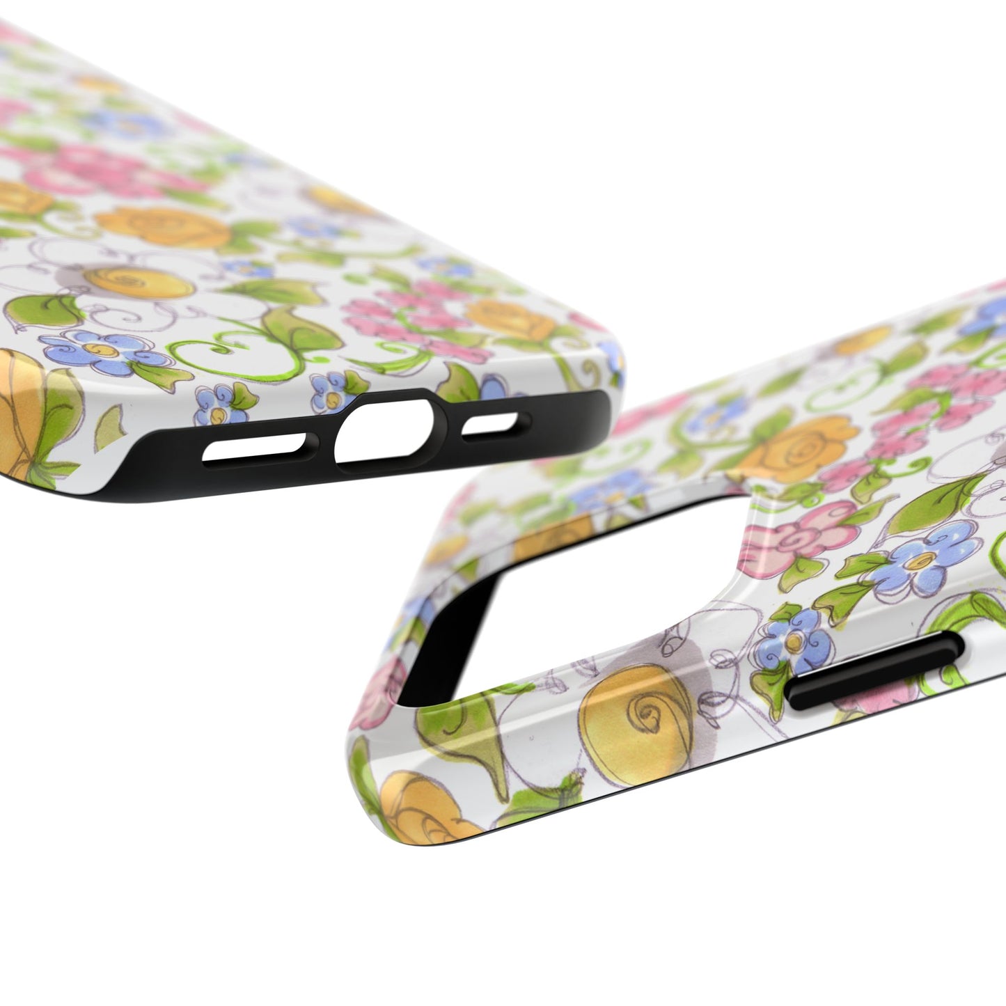 Flower Frolic White Phone Case