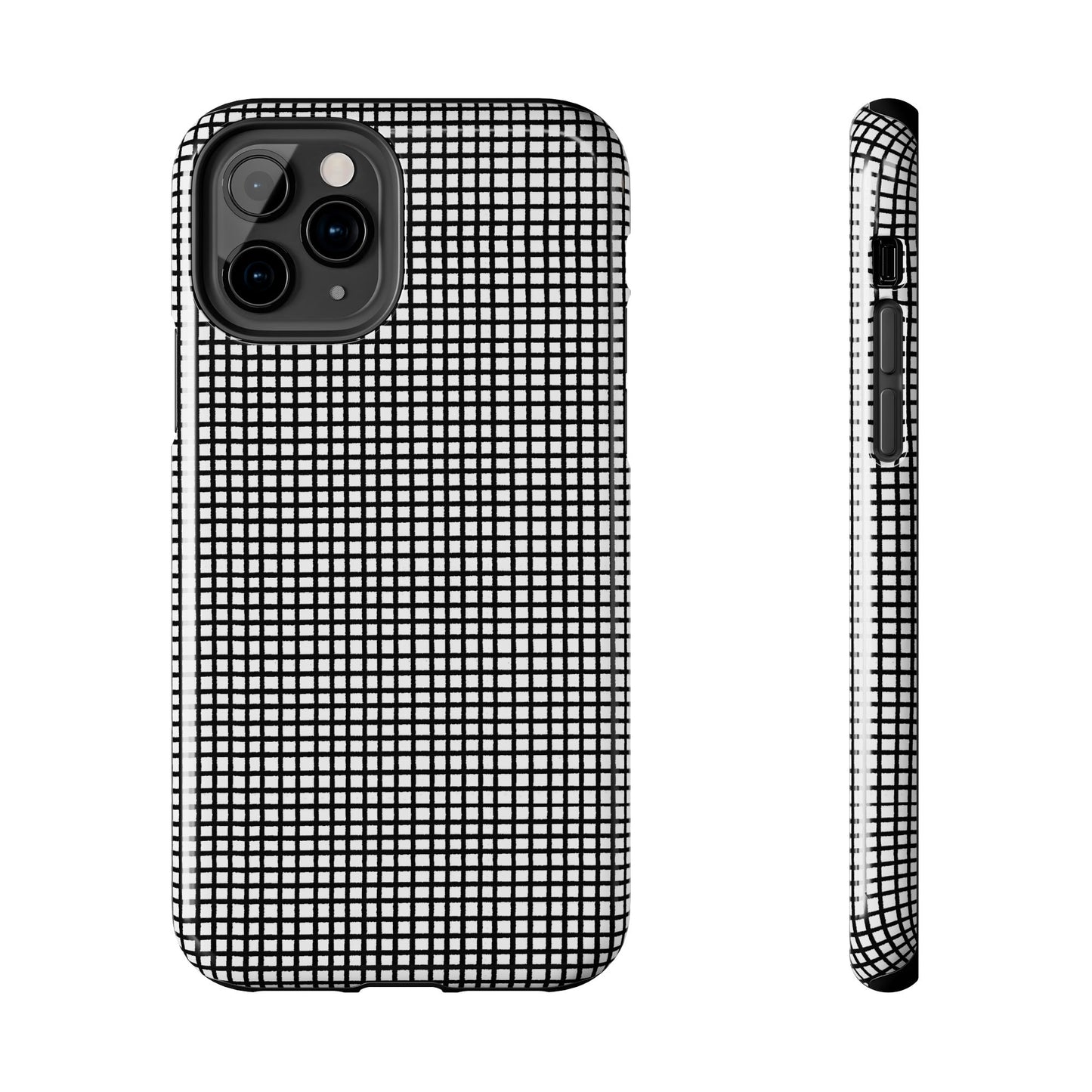 Gingham Black / White Phone Case