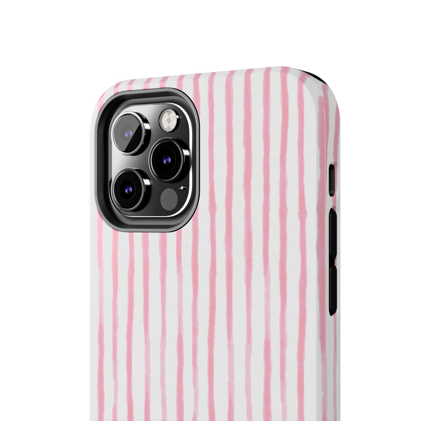 Happy Stripe White / Pink Phone Case