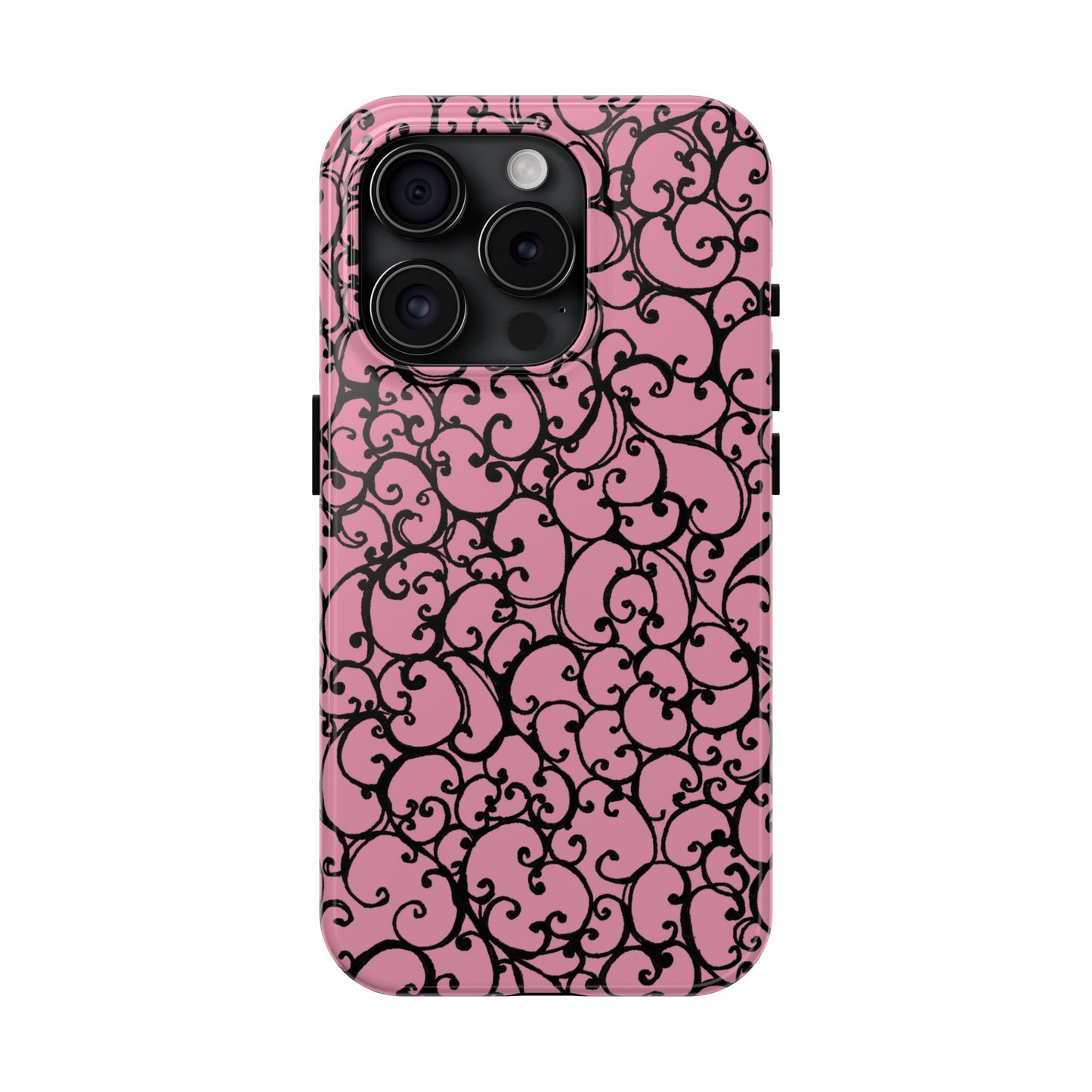 Scrollie Pink / Black Phone Case