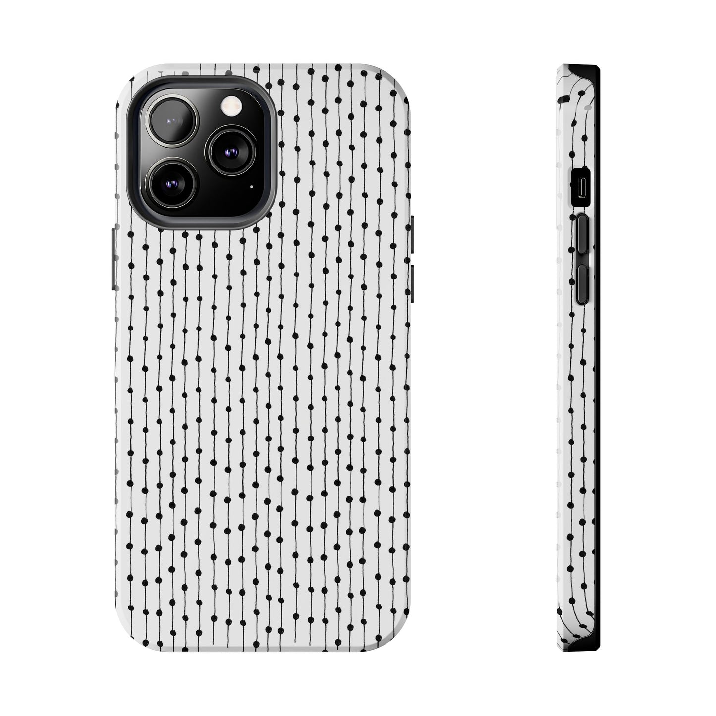 Pin Stripe White / Black Phone Case