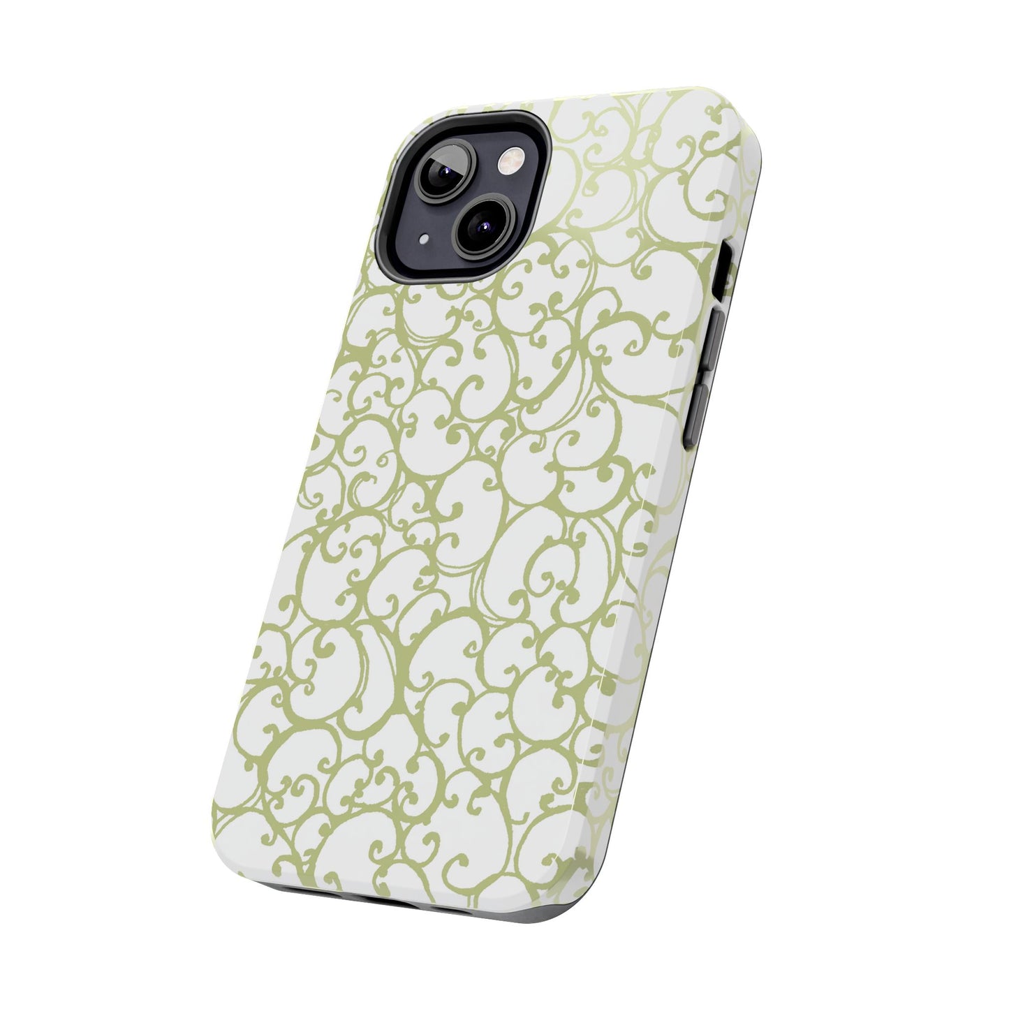 Scrollie White / Green Phone Case