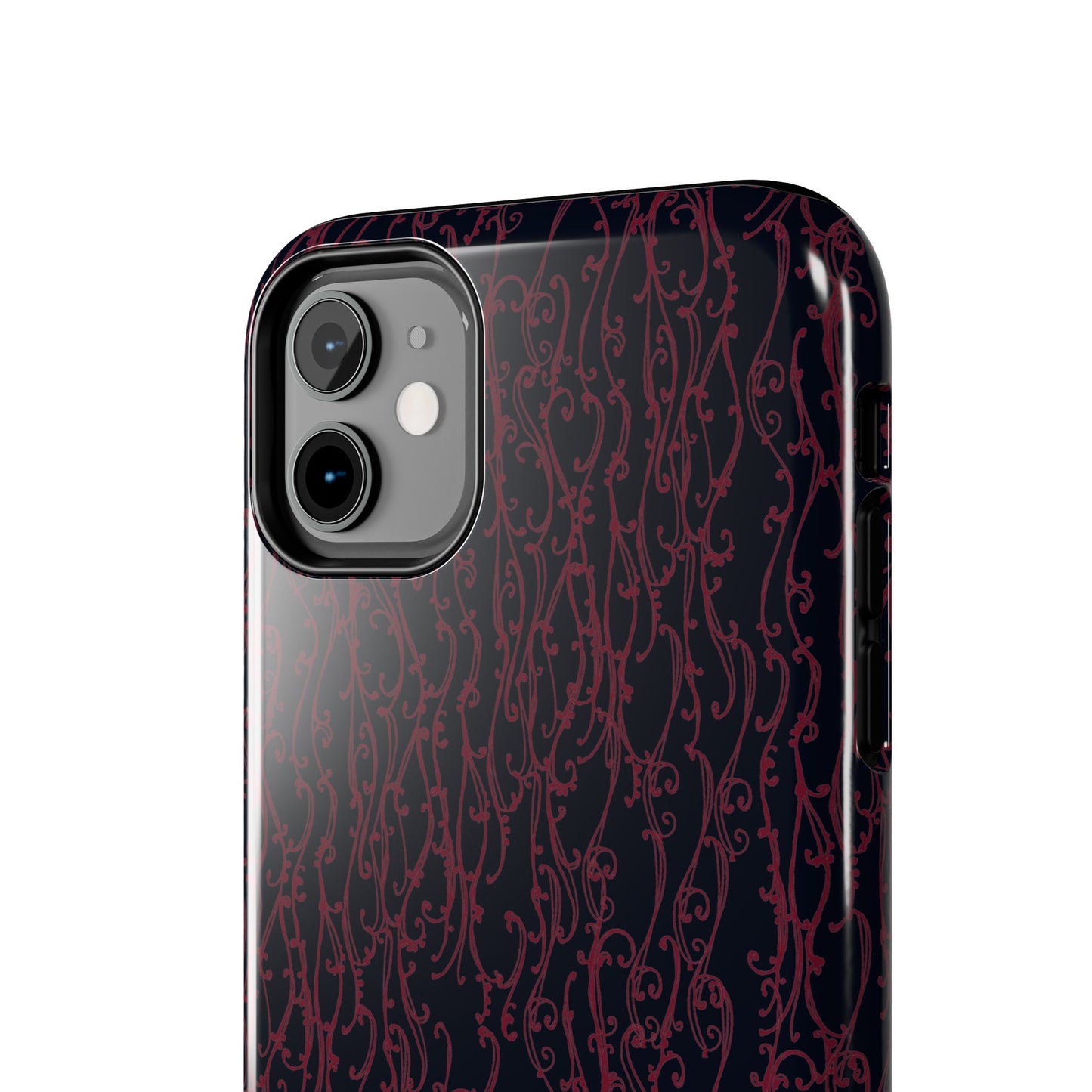 Swan Scroll Black / Red Phone Case