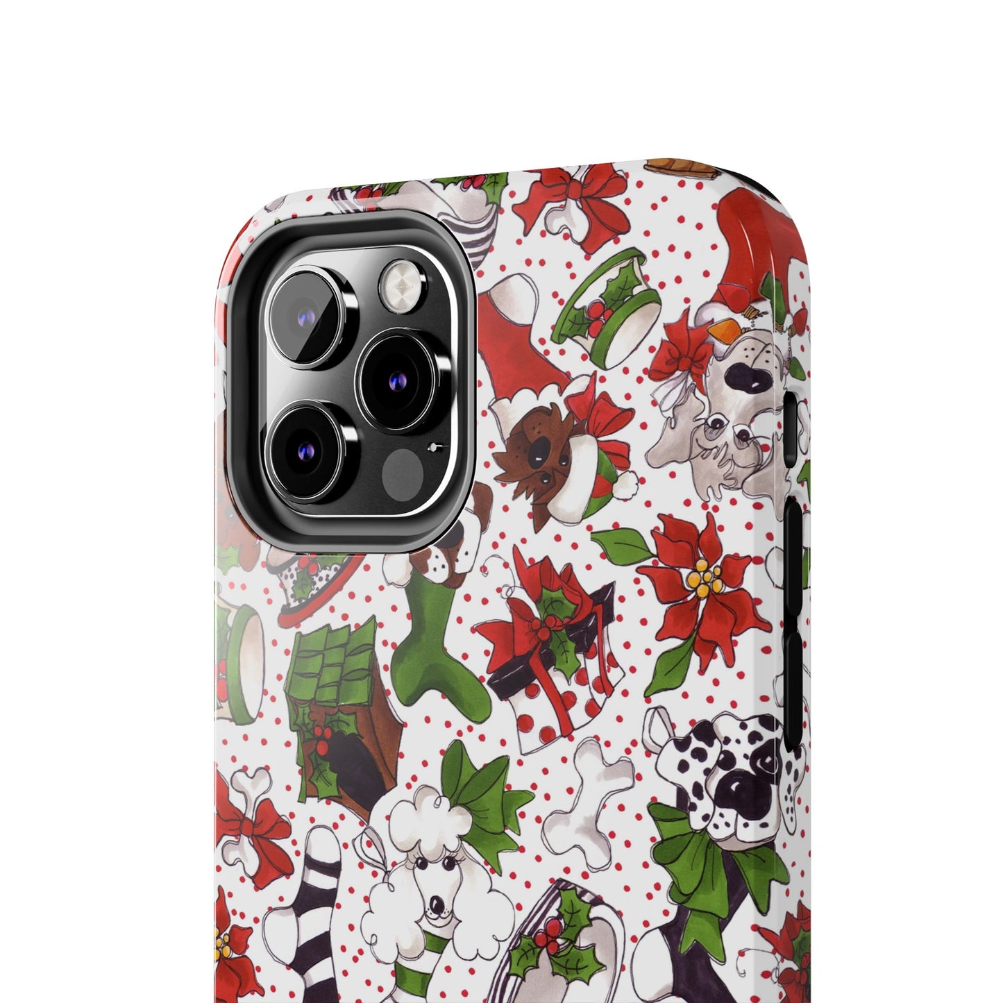 Holiday Fun Toss White / Red Phone Case