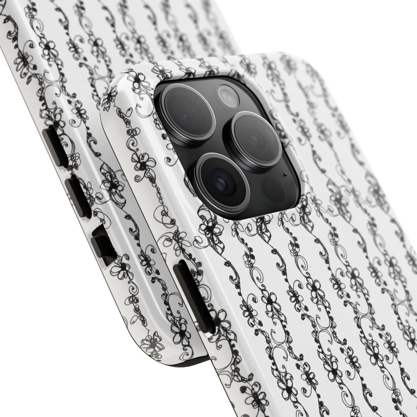 Flower Scroll Stripe Phone Case