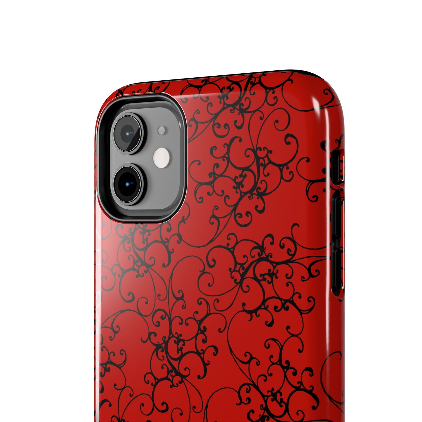 Elegant Scroll Red / Black Phone Case