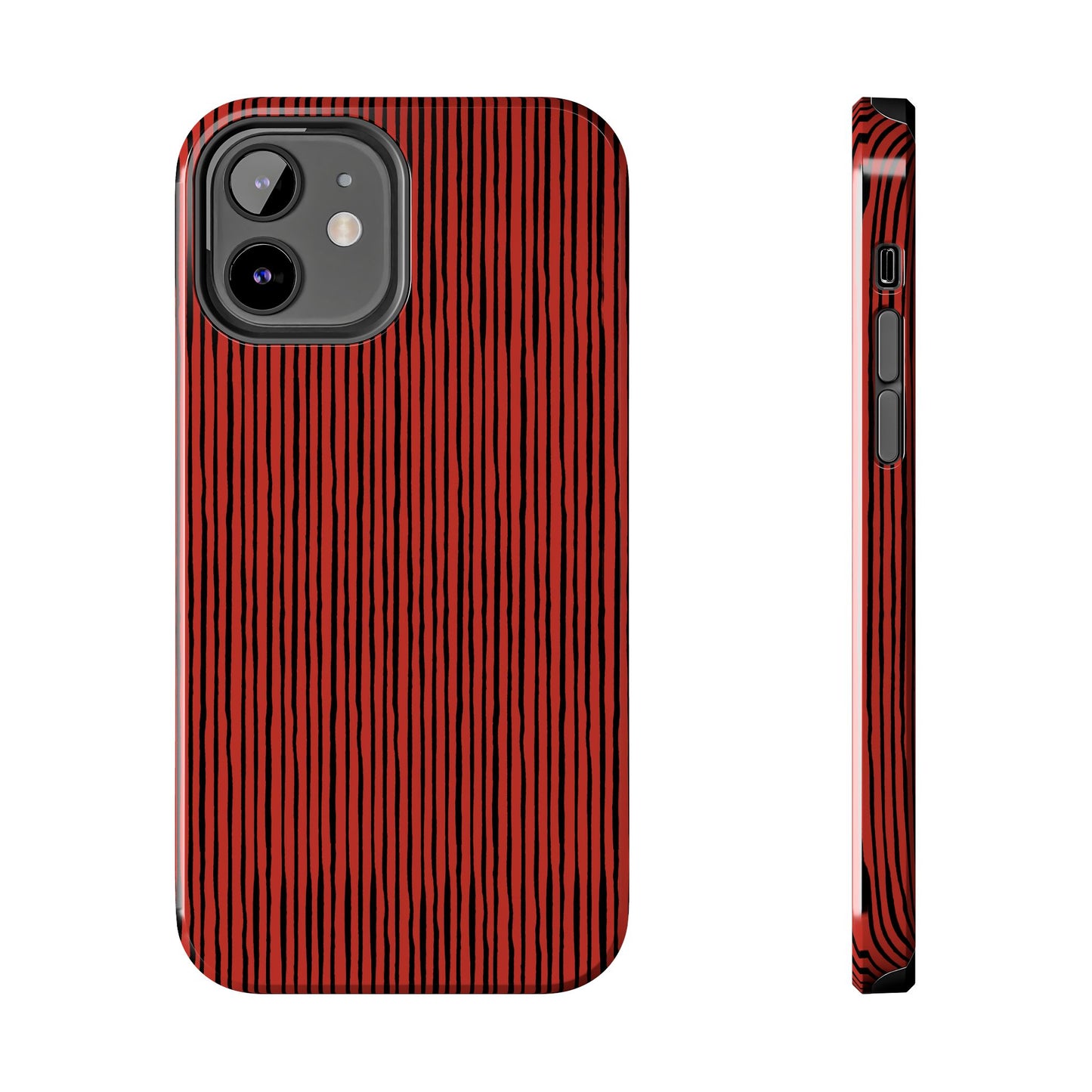 Quirky Bias Stripe Red / Black Phone Case