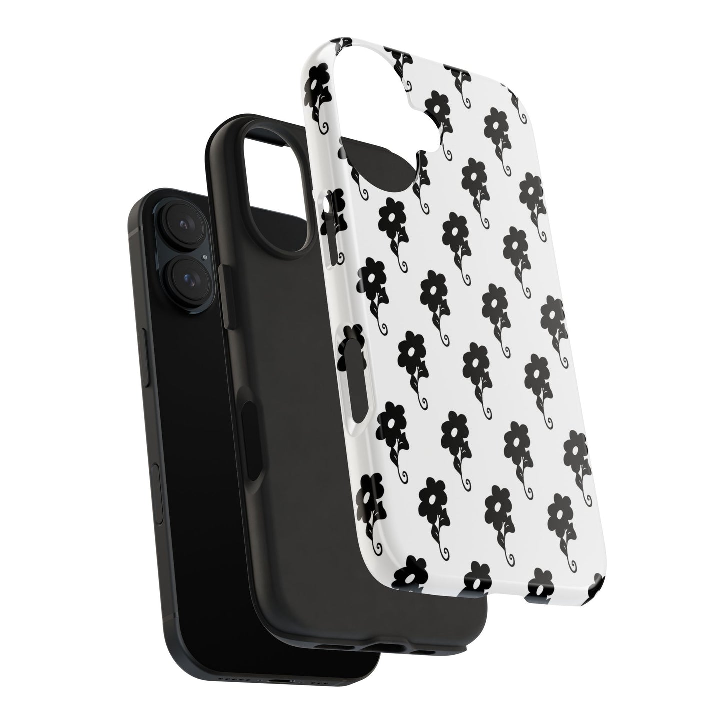 Flowers White / Black Phone Case