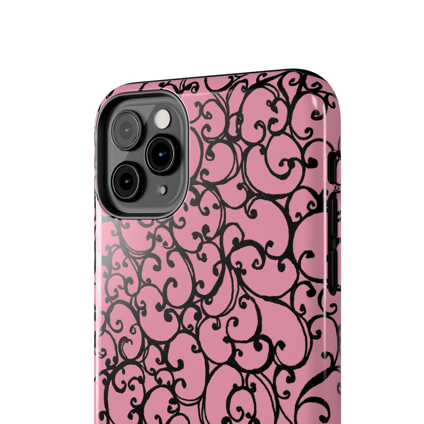 Scrollie Pink / Black Phone Case