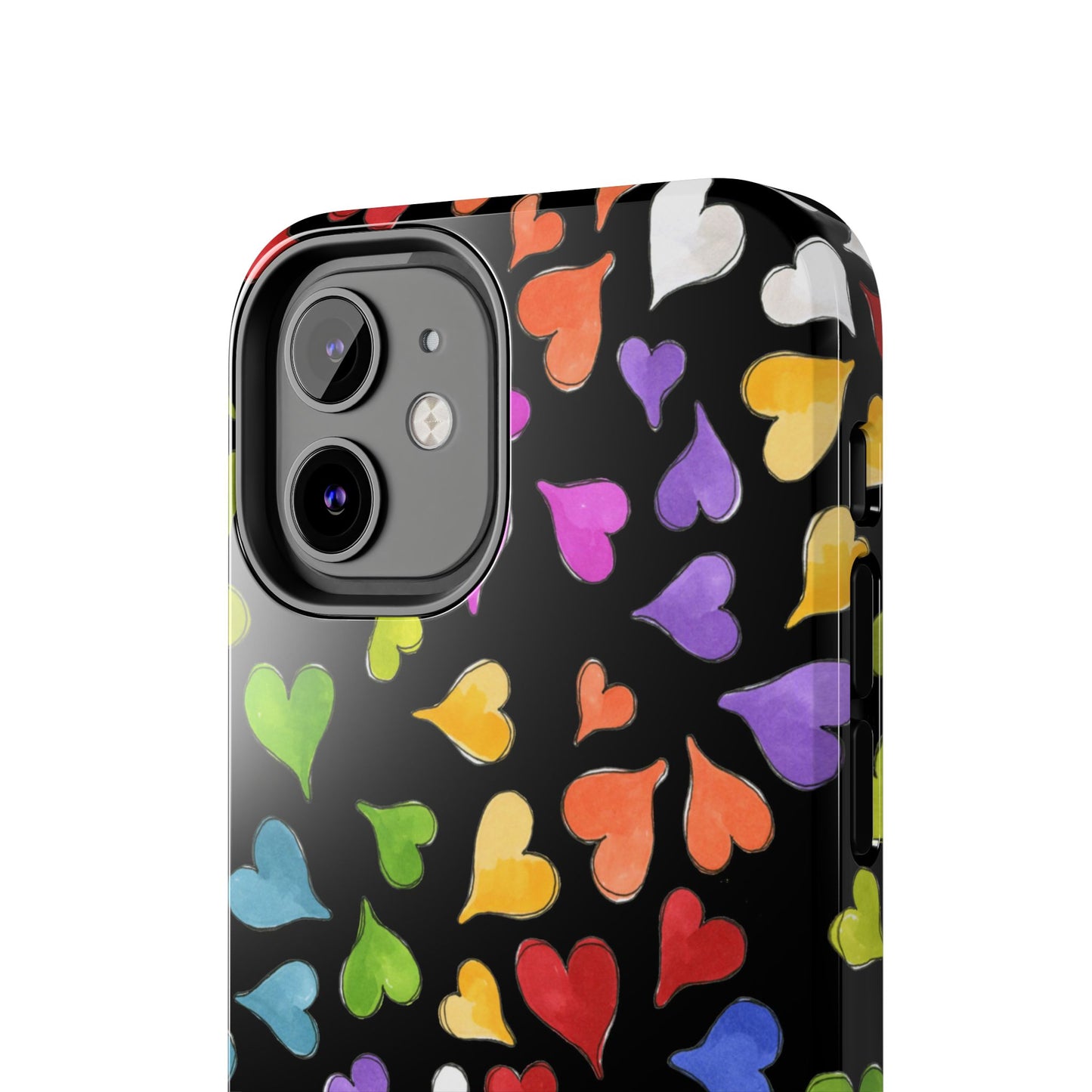 Happy Hearts Black Phone Case