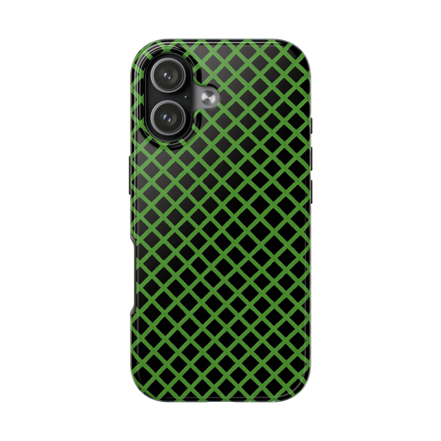 Trellis Green / Black Phone Case