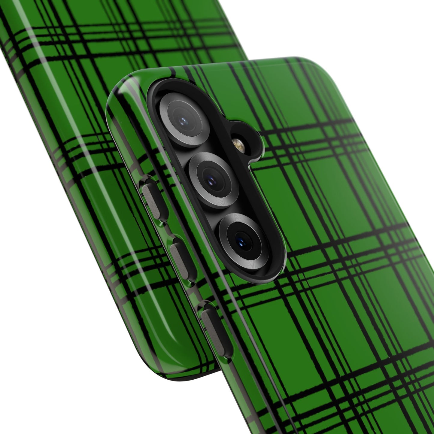 Glad Plaid Green / Black Phone Case
