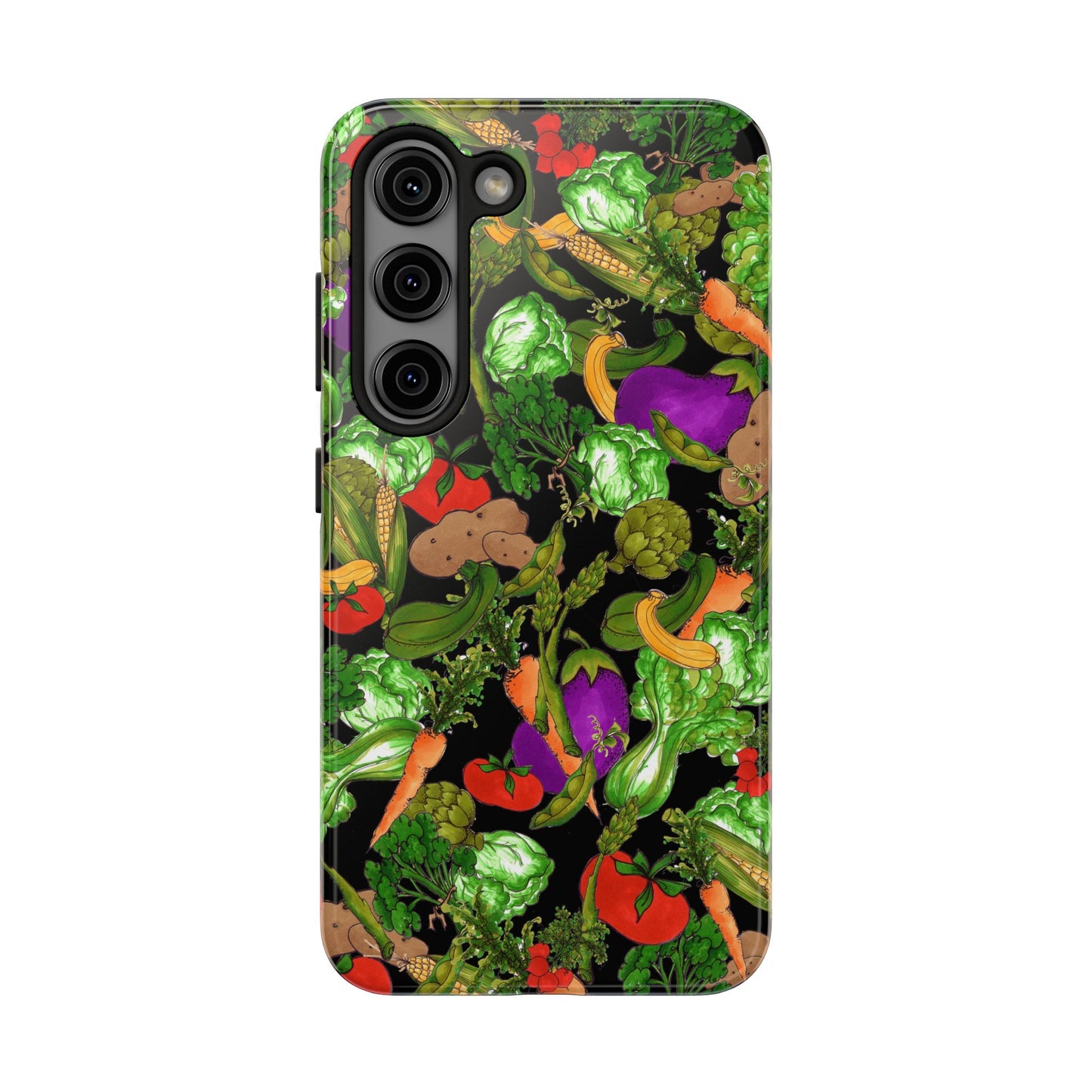 Veggie Jungle Black Phone Case
