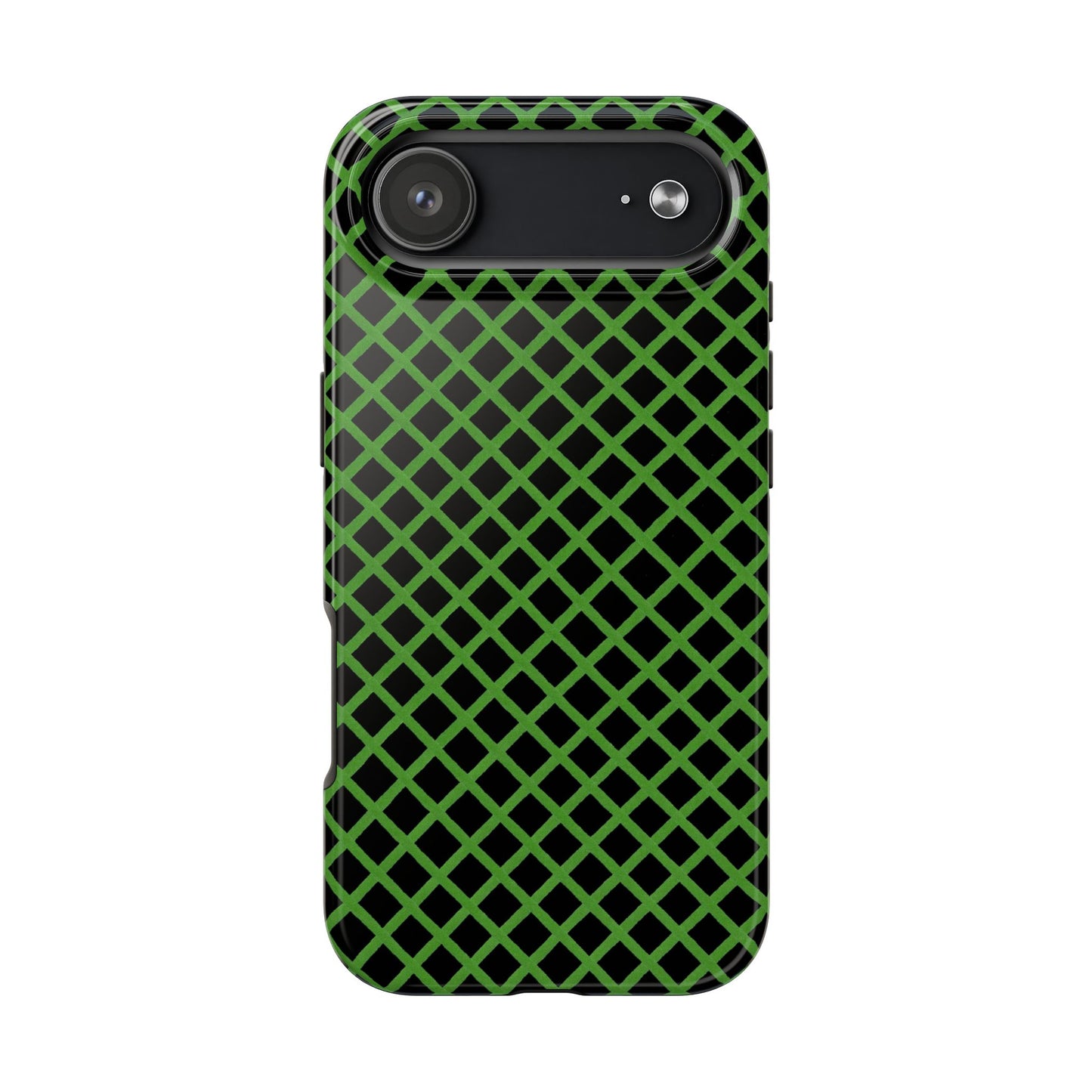 Trellis Green / Black Phone Case