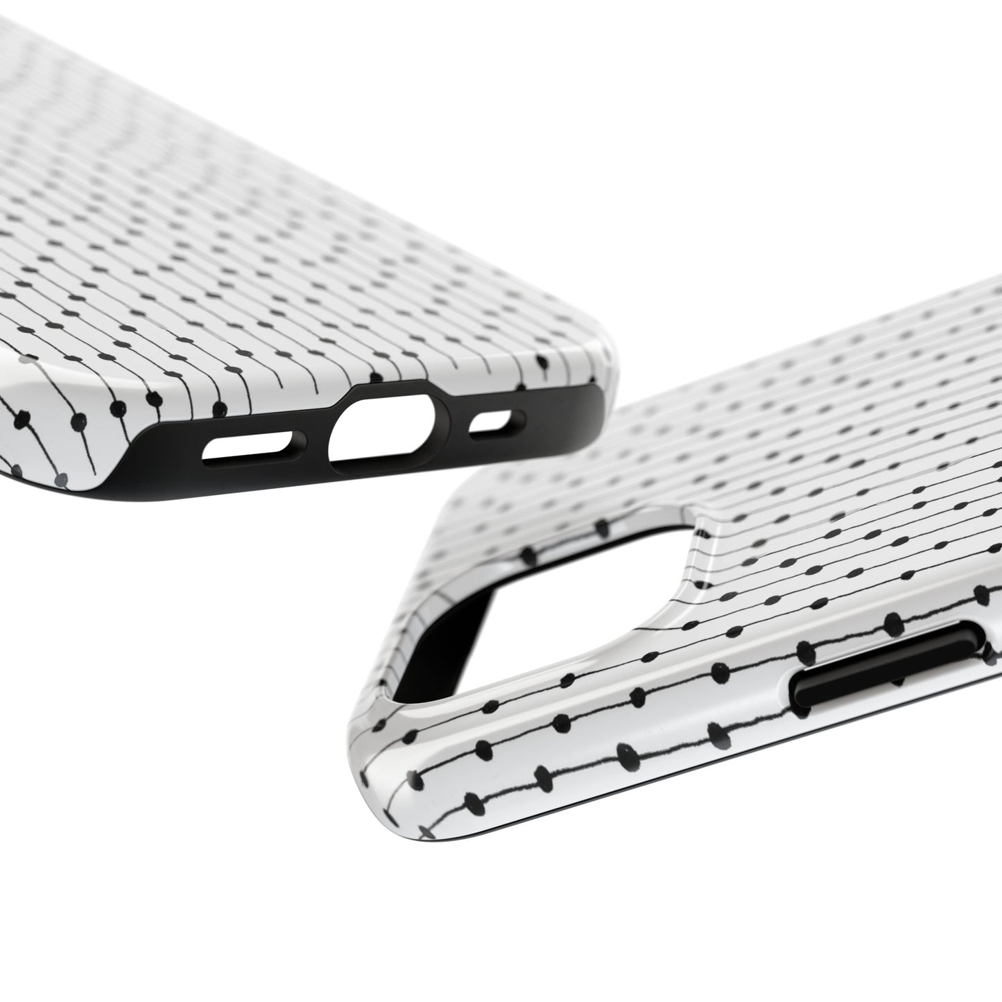 Pin Stripe White / Black Phone Case