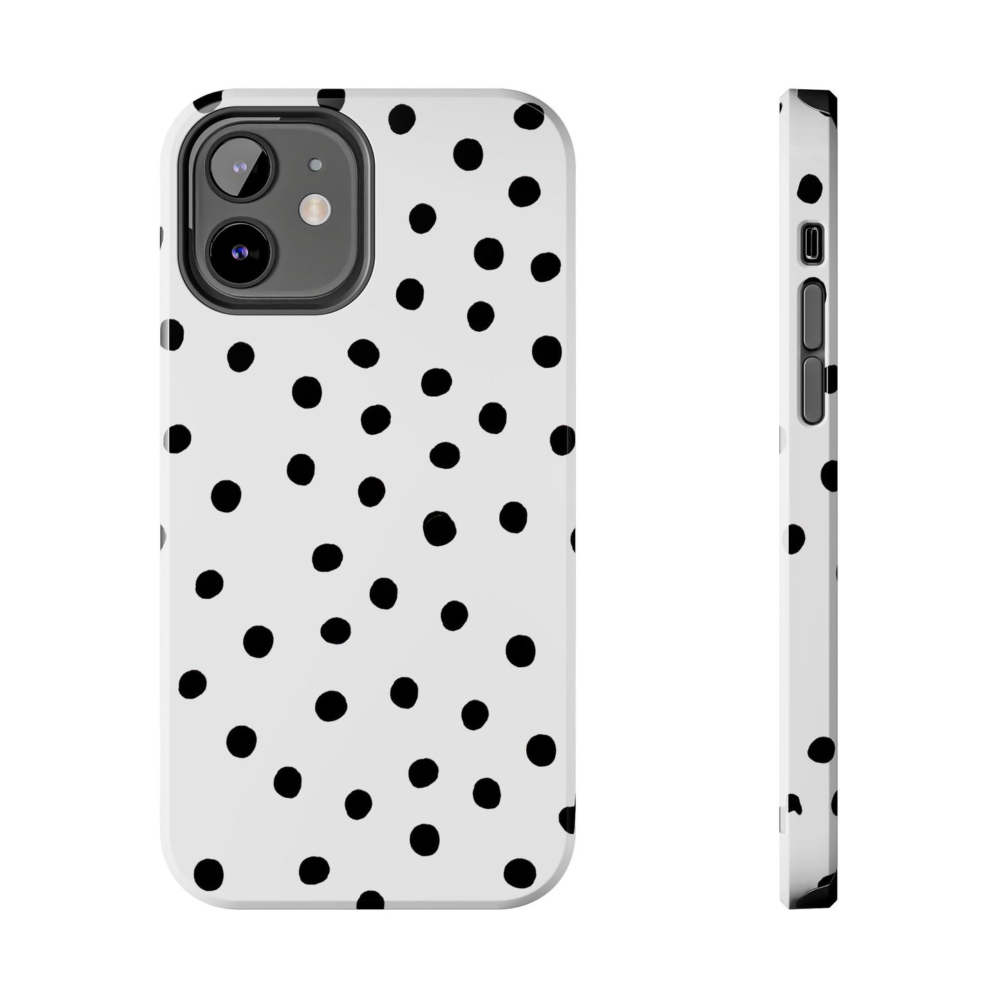 Dot White / Black Phone Case