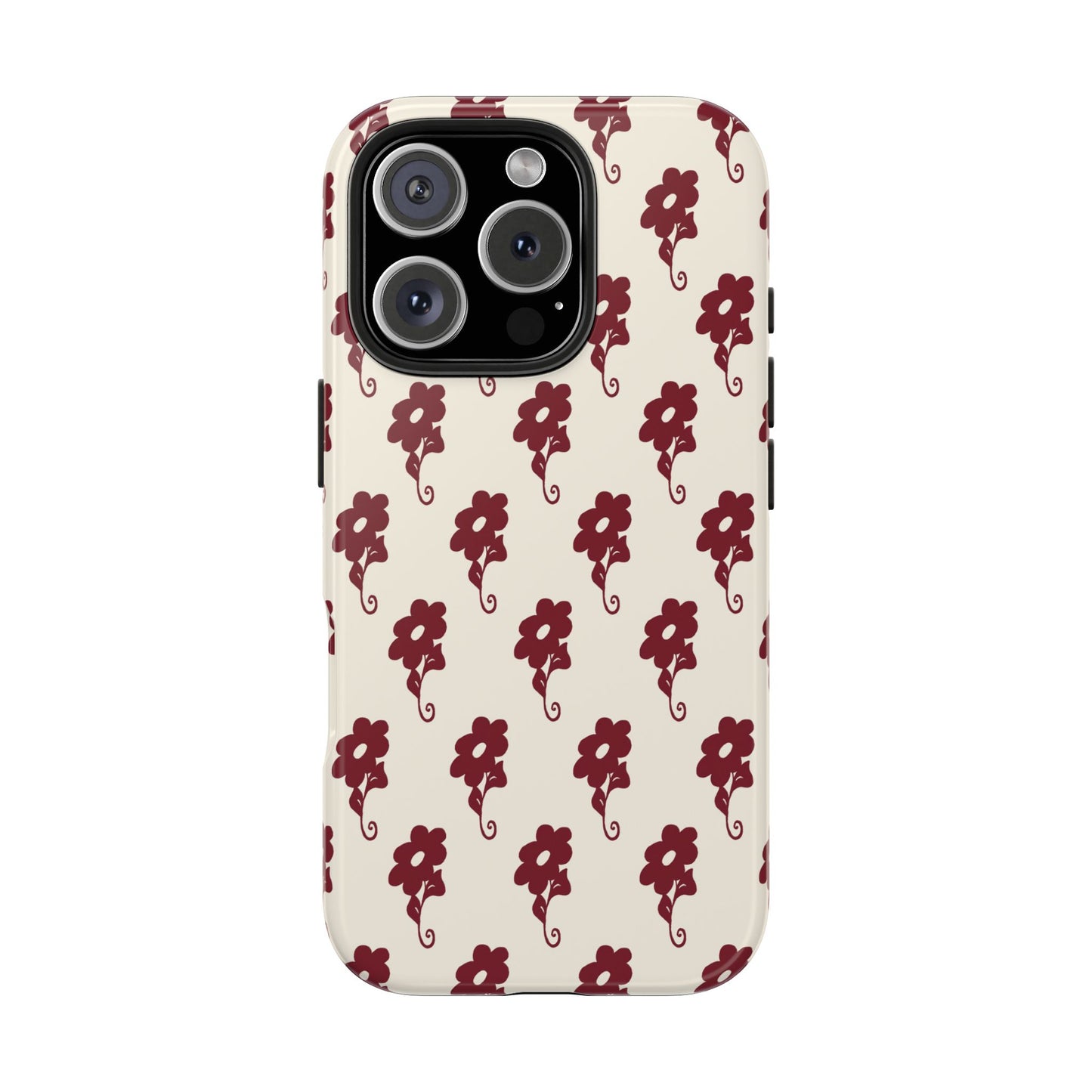 Flowers Ivory / Red Phone Case