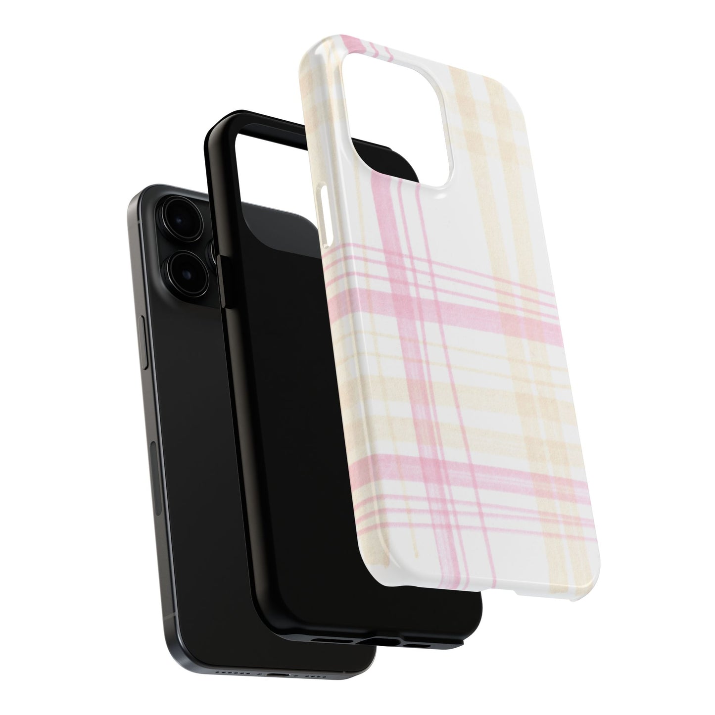Flower Model Plaid Phone Case