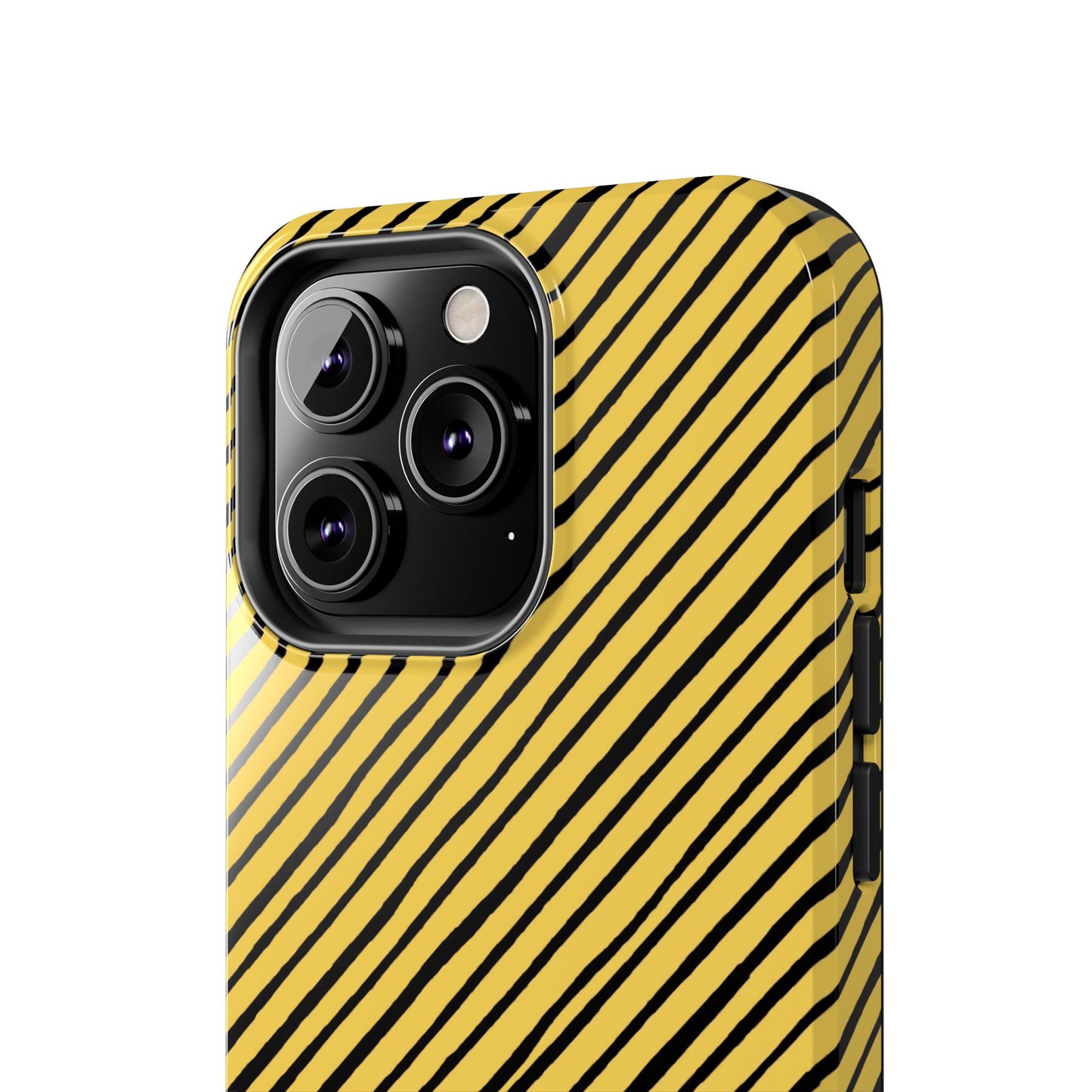 Quirky Bias Stripe Yellow / Black Phone Case