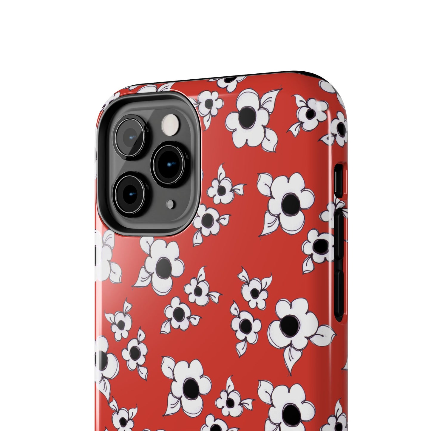 Daisy Cluster Red / Black Phone Case