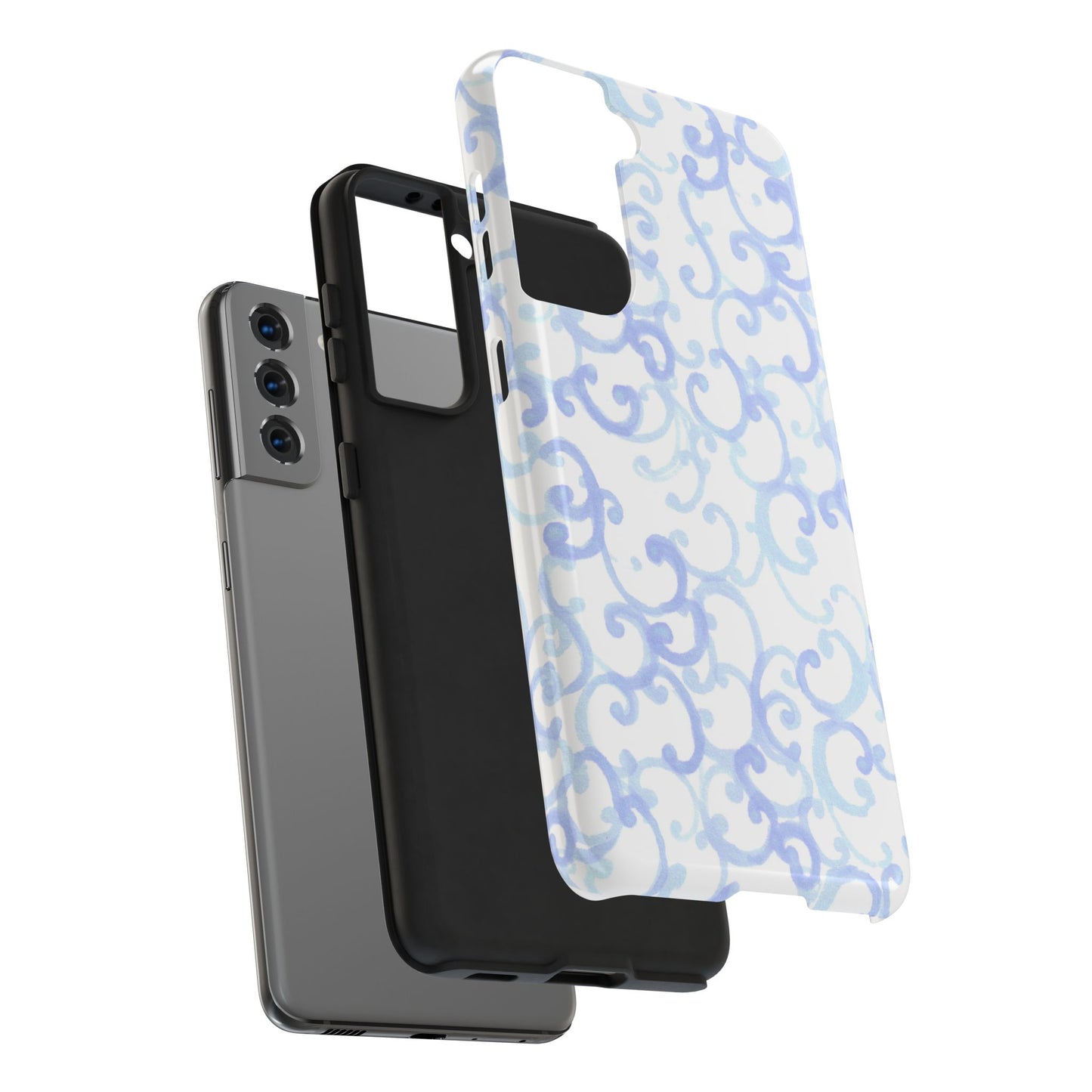 Scrollie White / Blue Phone Case