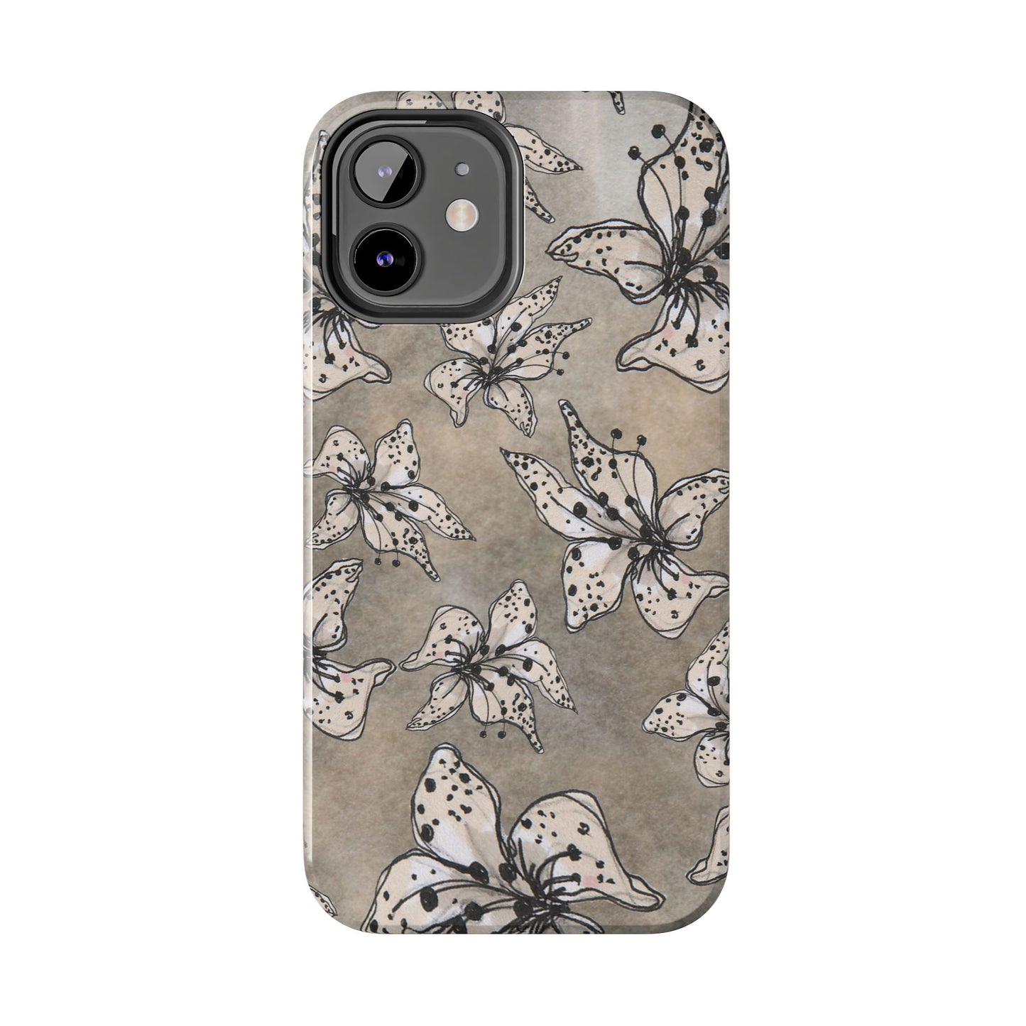 Spotted Lilies Gray Phone Case