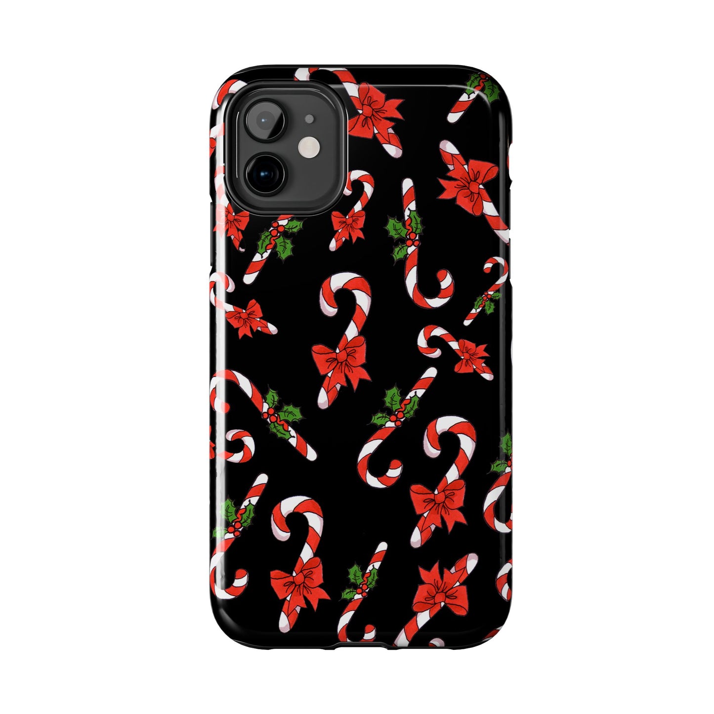 Candy Cane Crowd Black Phone Case