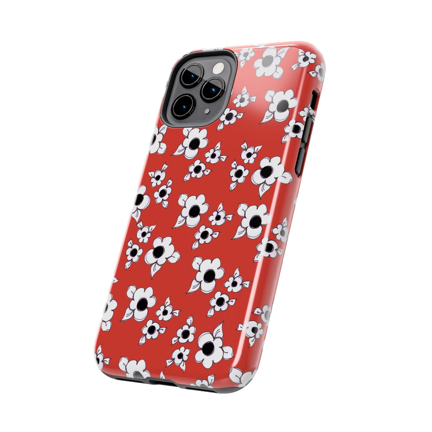 Daisy Cluster Red / Black Phone Case