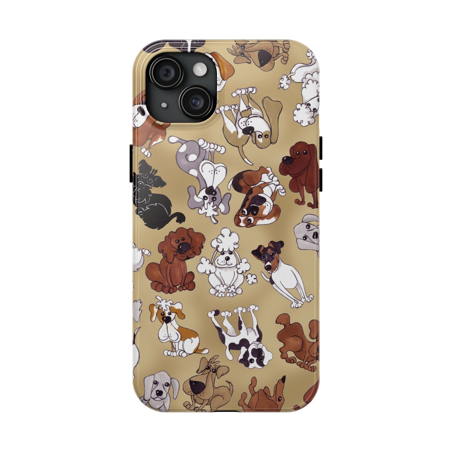 Tossed Doggies Tan Phone Case