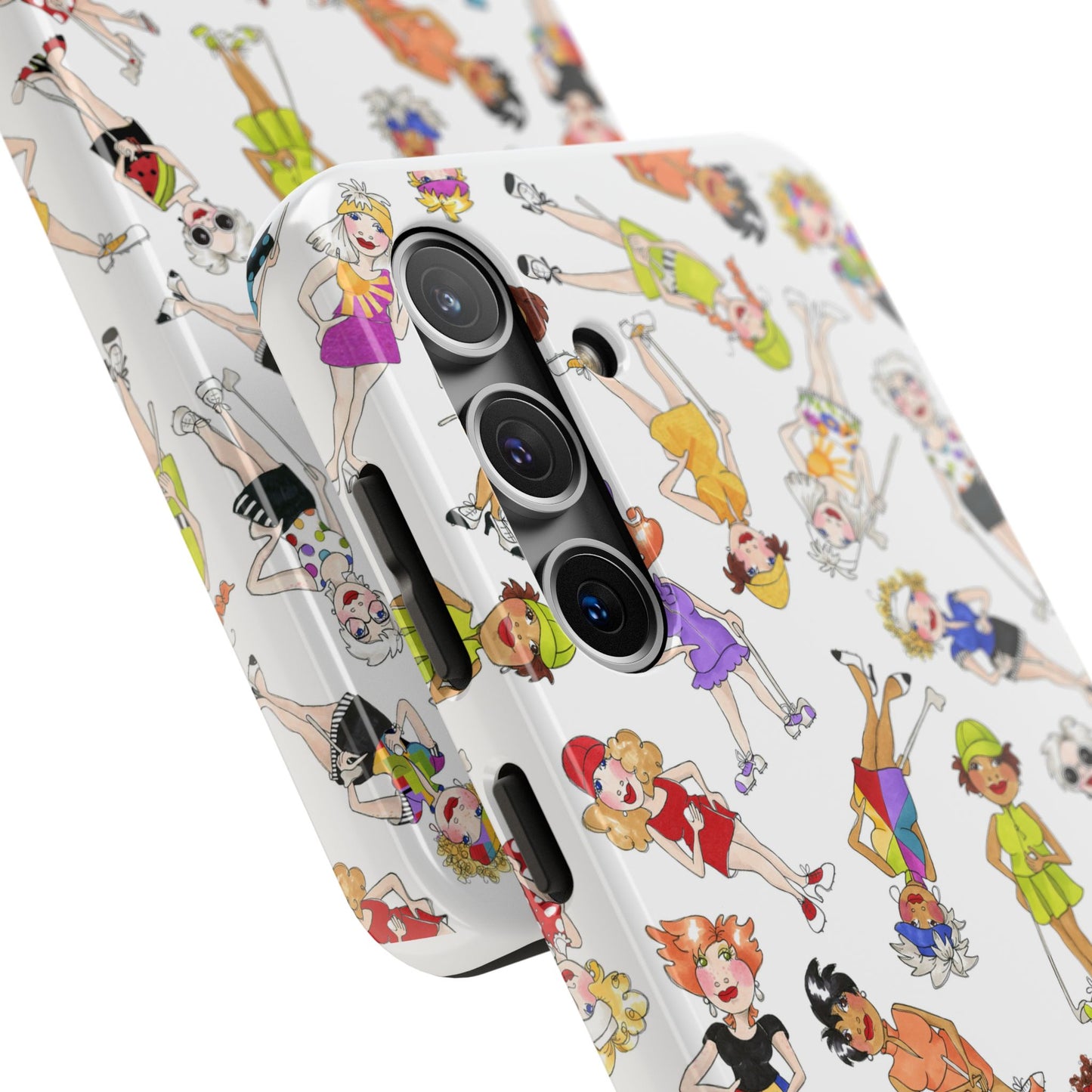 Tossed Golfer Girls White Phone Case