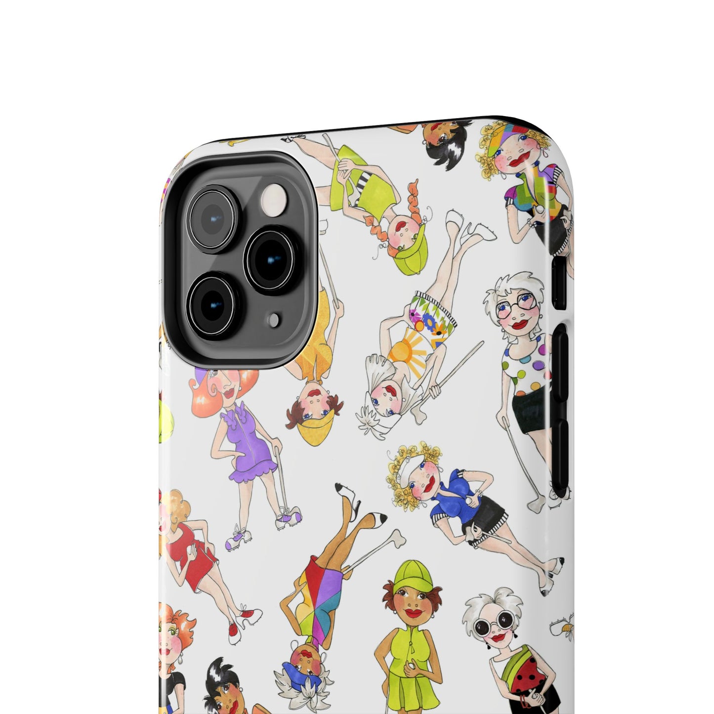 Tossed Golfer Girls White Phone Case