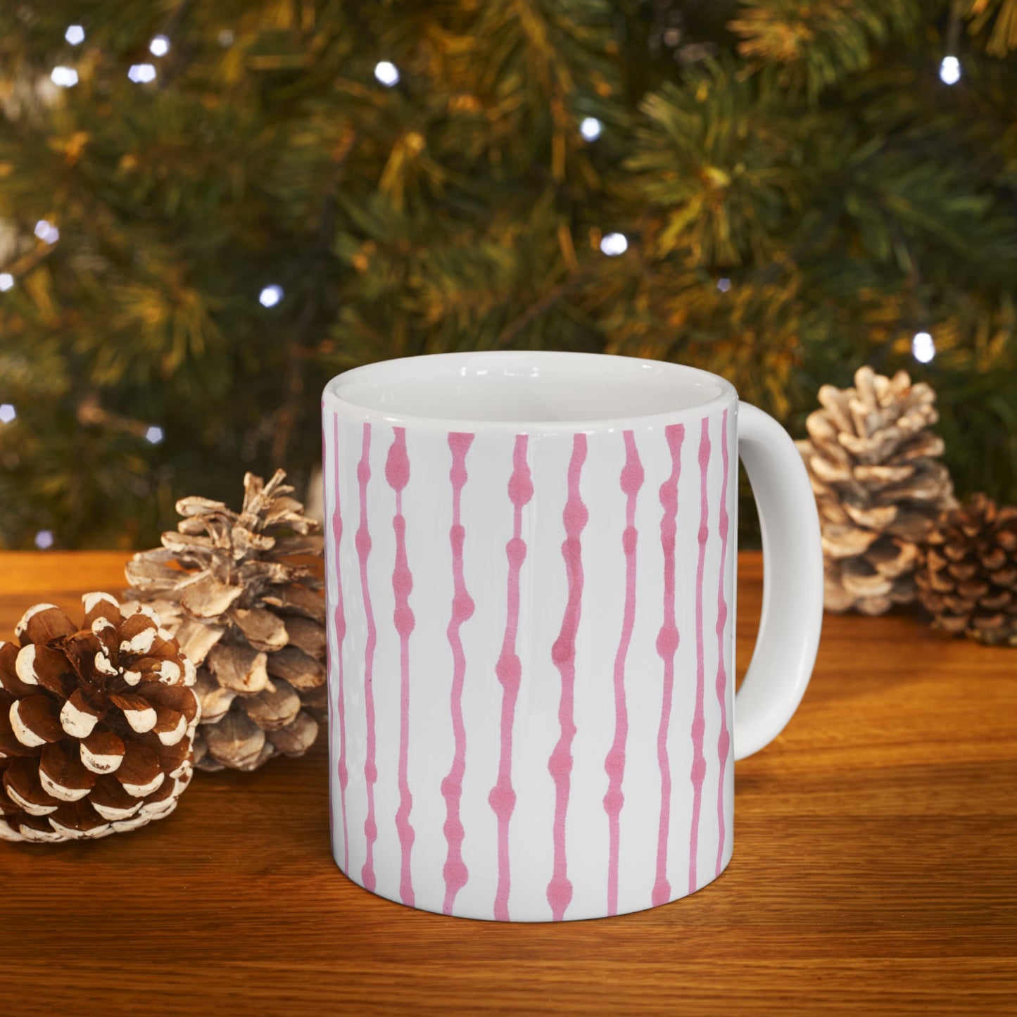 Faux Seersucker White / Pink Cup