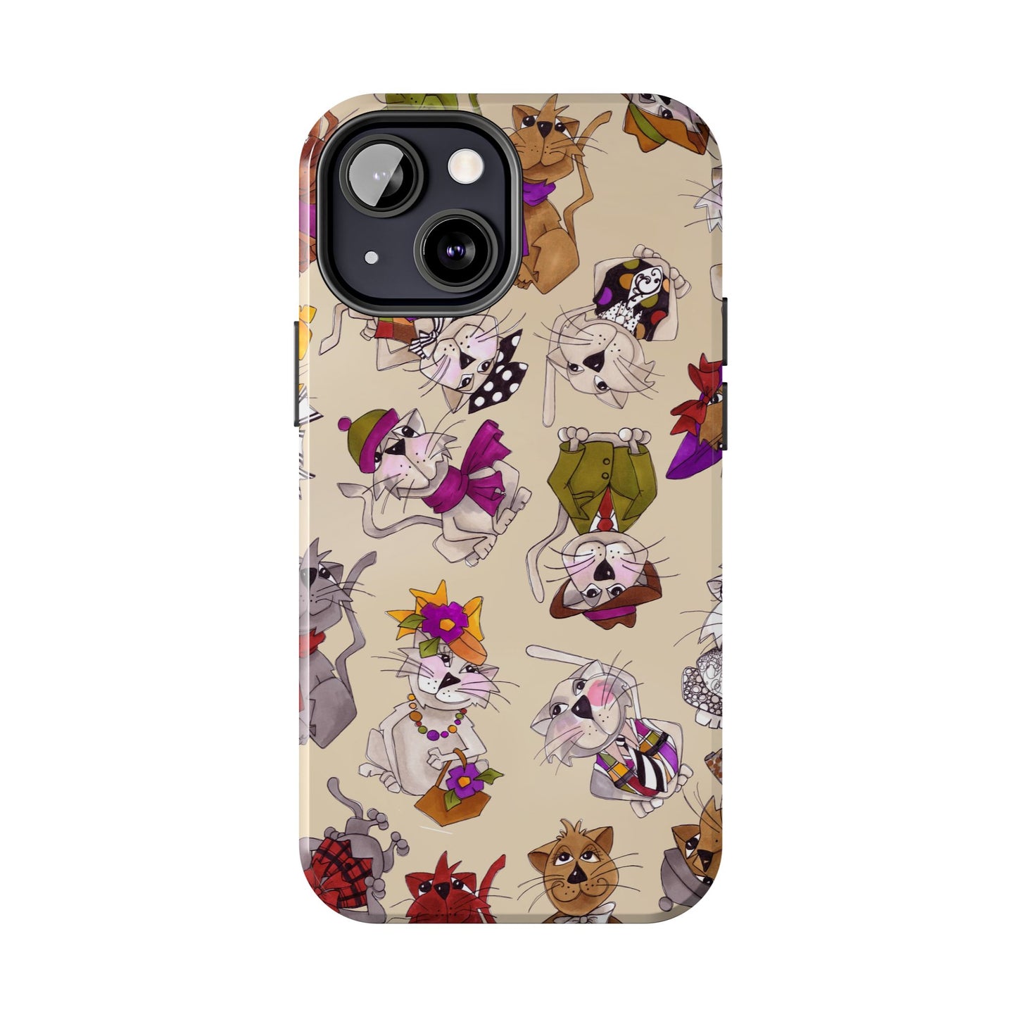 Spice Cats Tossed Muslin Phone Case