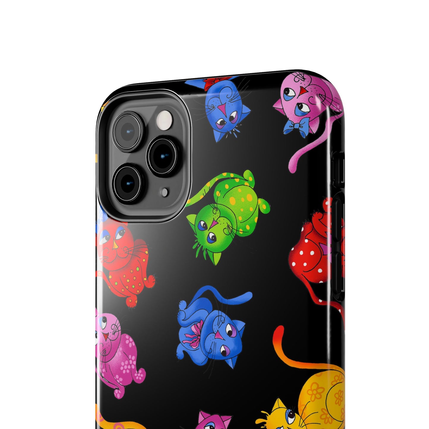 Tossed Cool Cats Black Phone Case