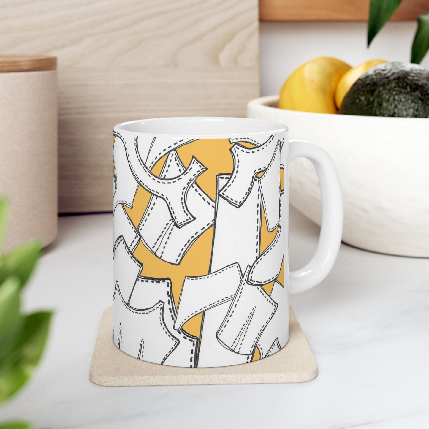 Pattern Pieces Yellow Cup