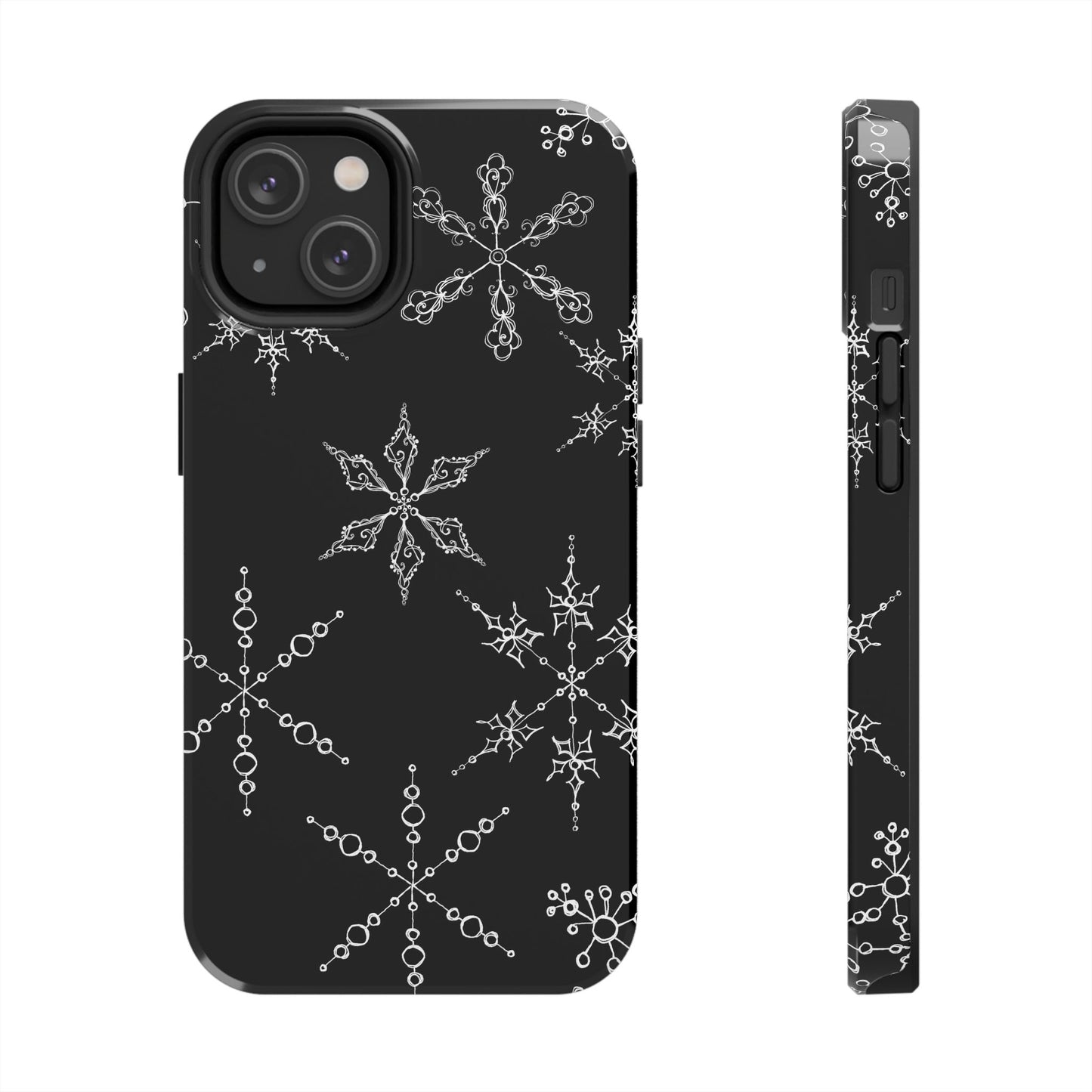 Snowflakes Black Phone Case
