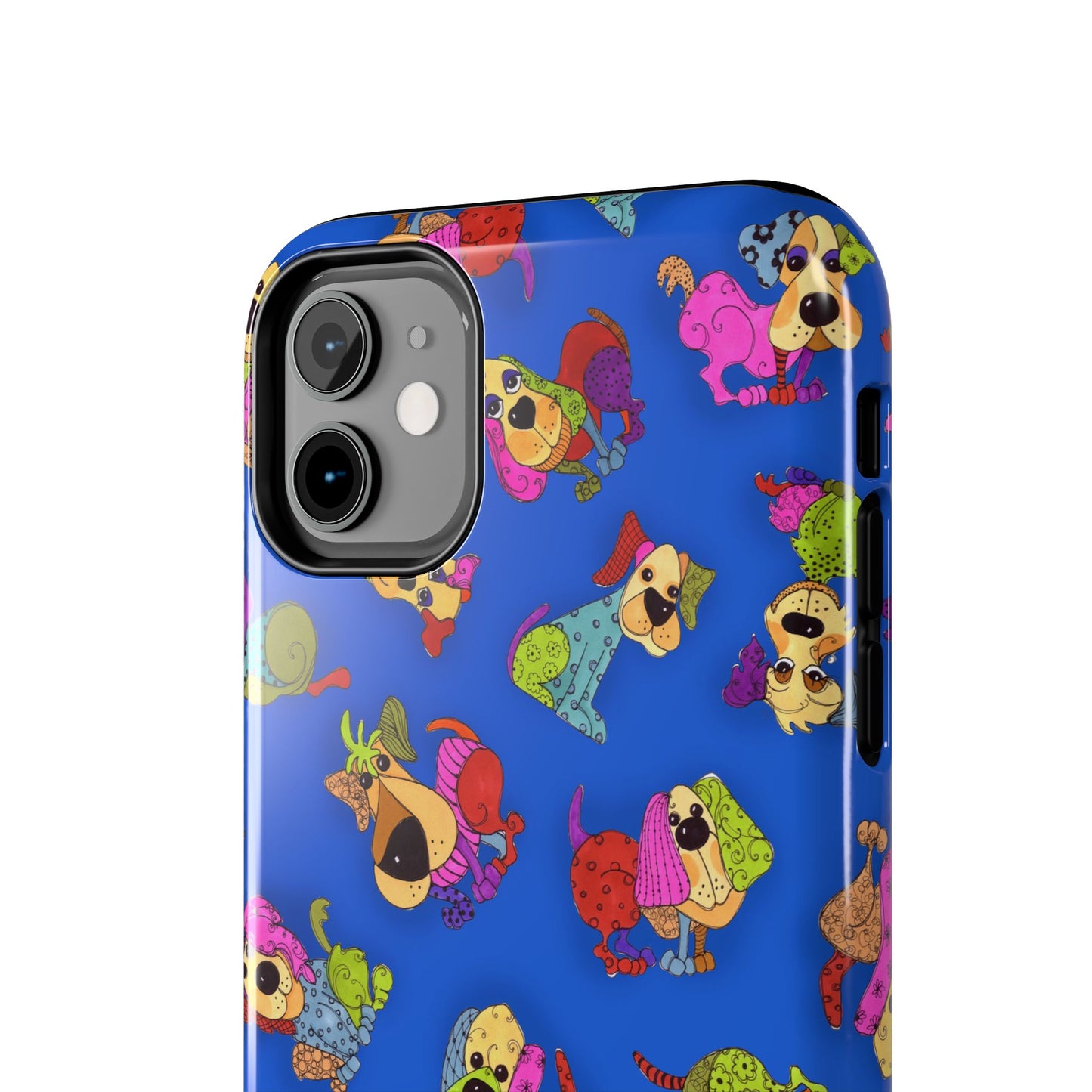 Tossed Happy Dogs Blue Phone Case