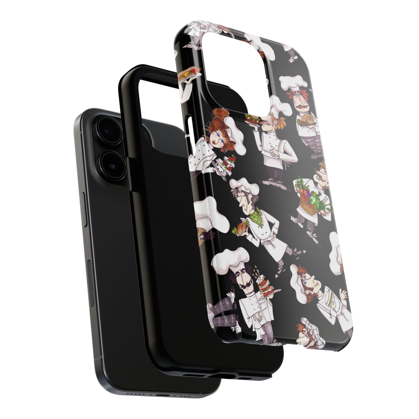 Tossed Chefs Black Phone Case