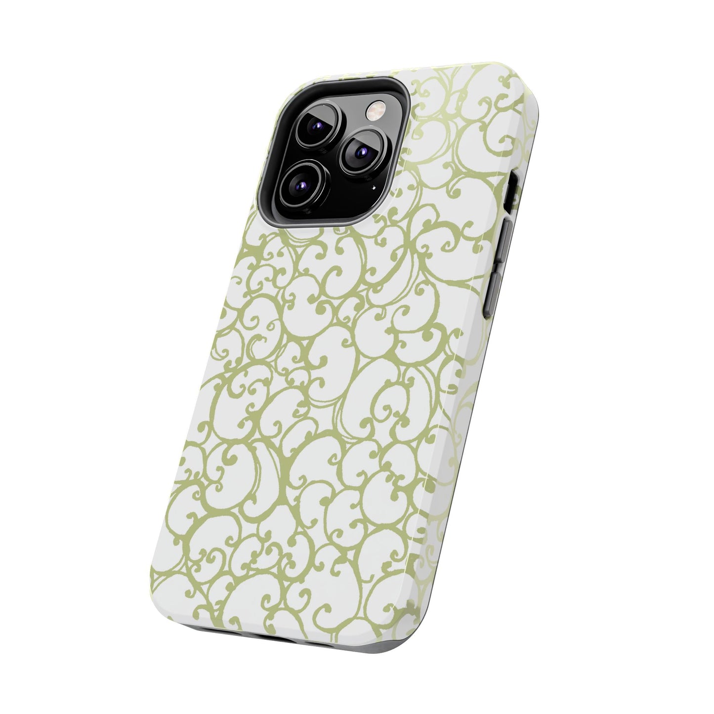 Scrollie White / Green Phone Case