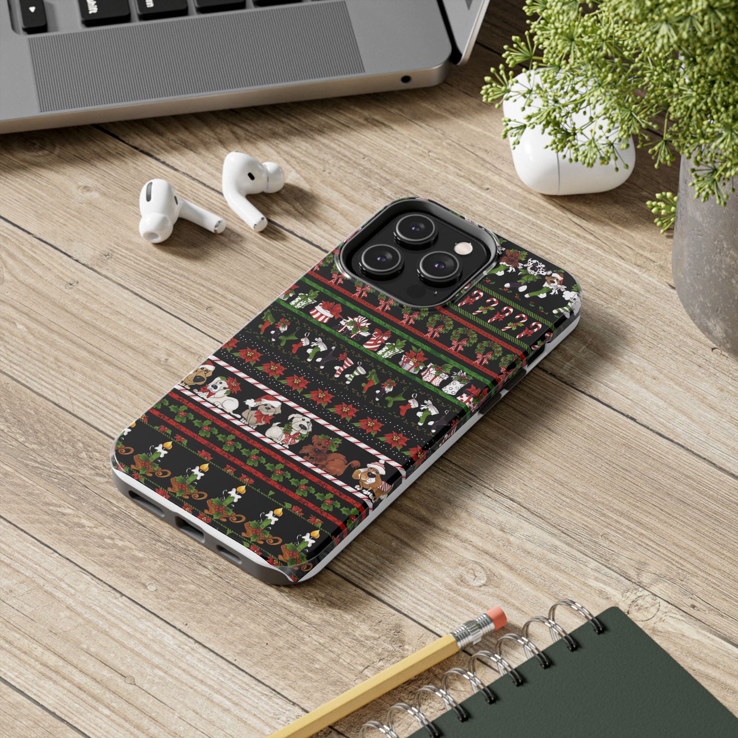 Holiday Borders Black Phone Case