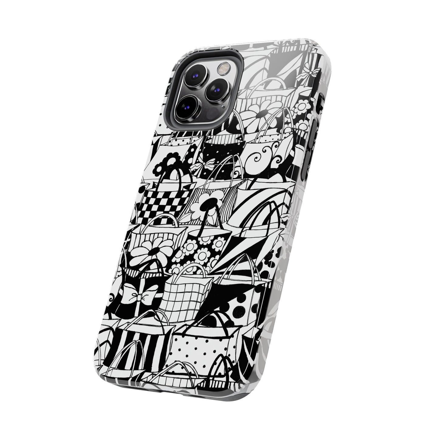 Totally Black / White Phone Case