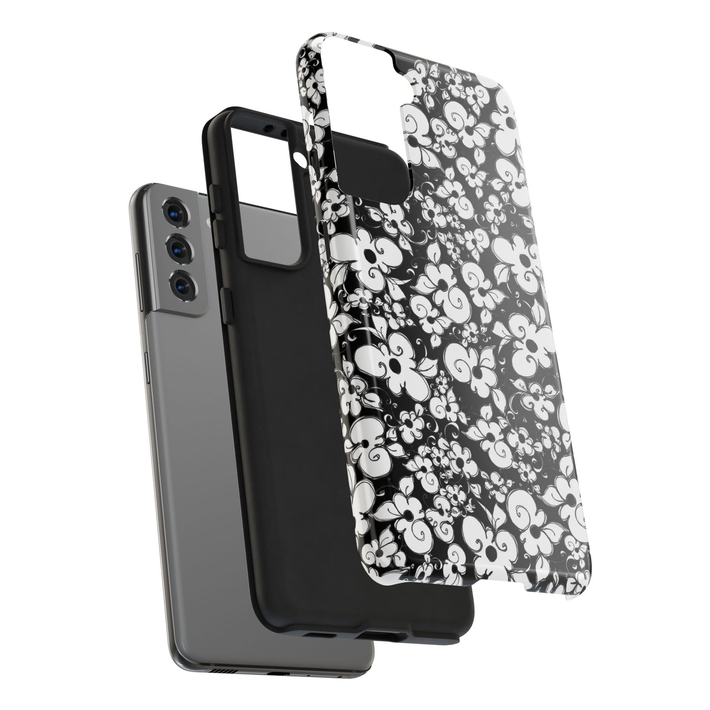Dog Daisies Black Phone Case