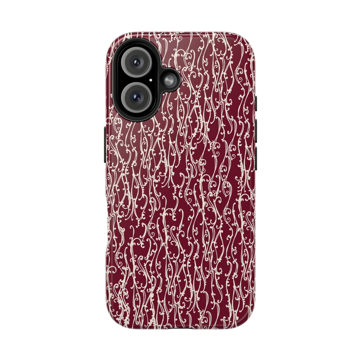 Swan Scroll Red / White Phone Case
