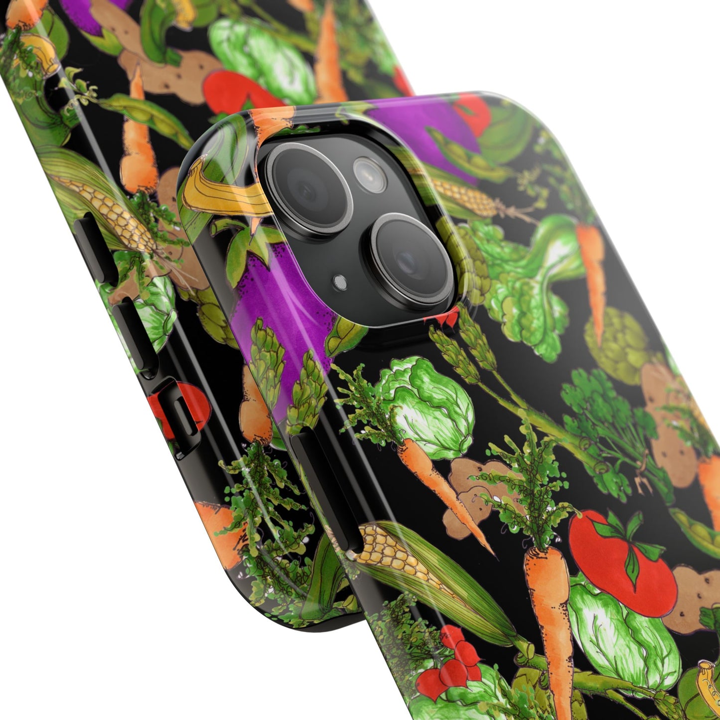 Veggie Jungle Black Phone Case